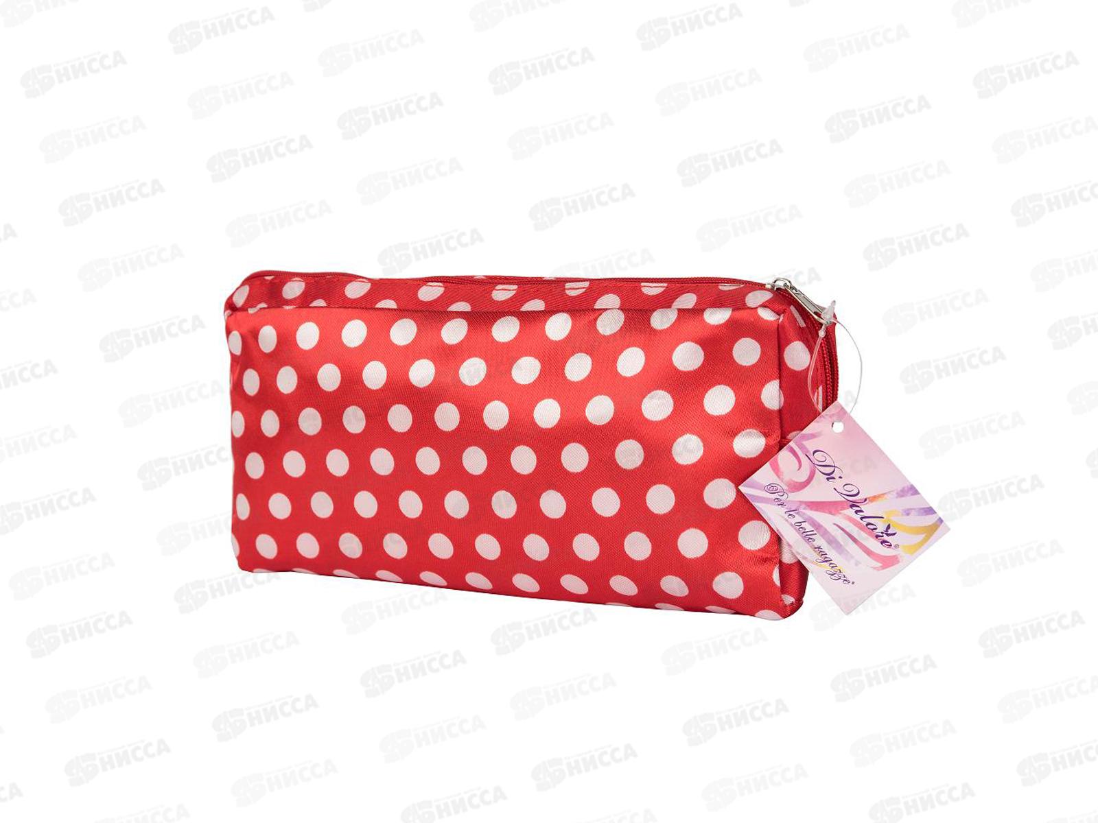 Косметичка женская Красная в горошек 21*3*9см 117-035