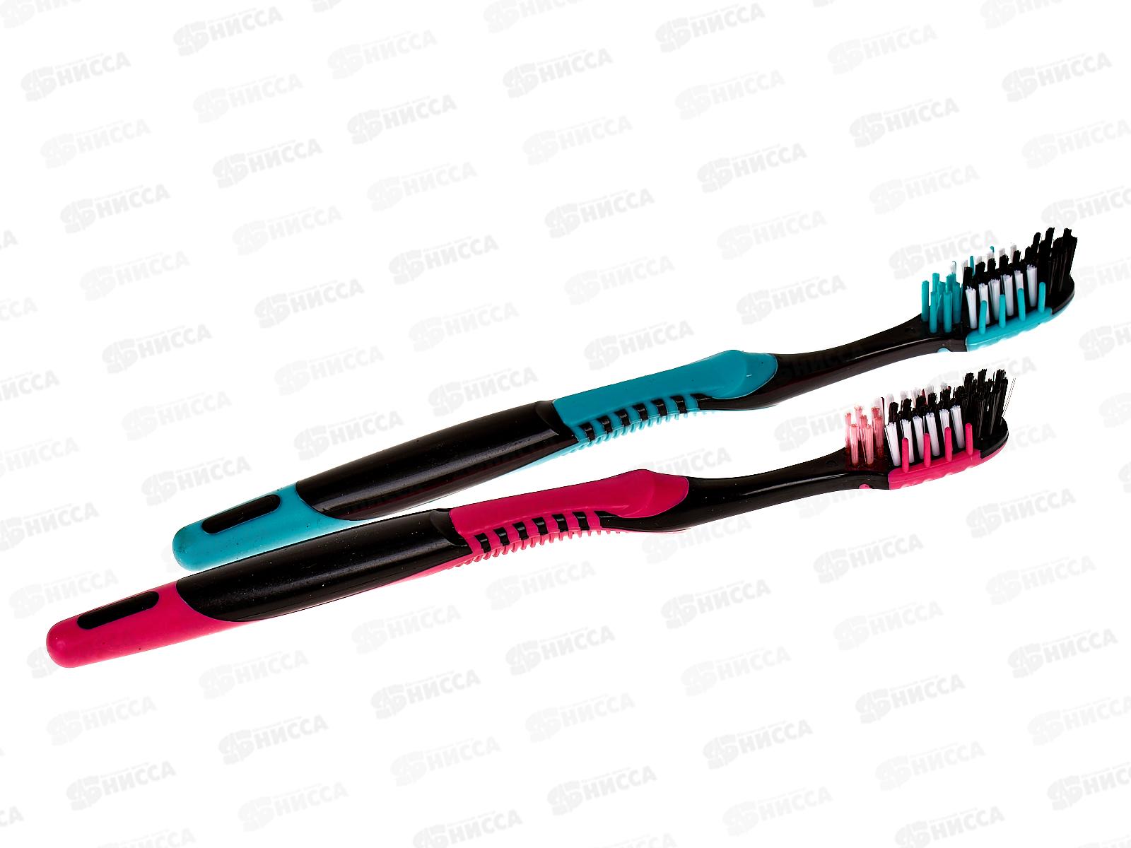 Зубная щетка Смарт Блэк 2шт красный+зеленый *20