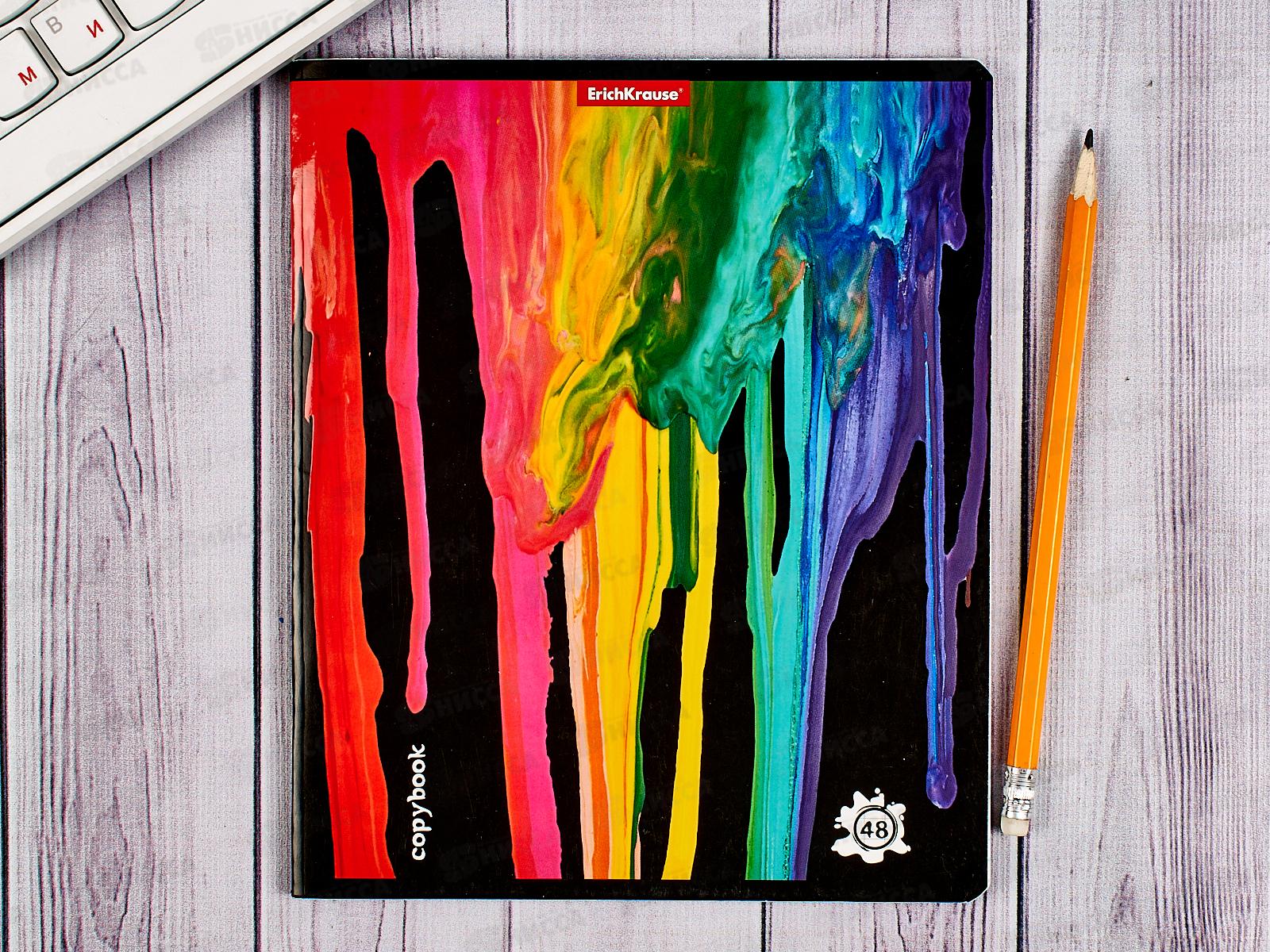 Тетрадь 48листов клетка  ПОЛИ Color Drips, УФ-лак, 54243 *5/100