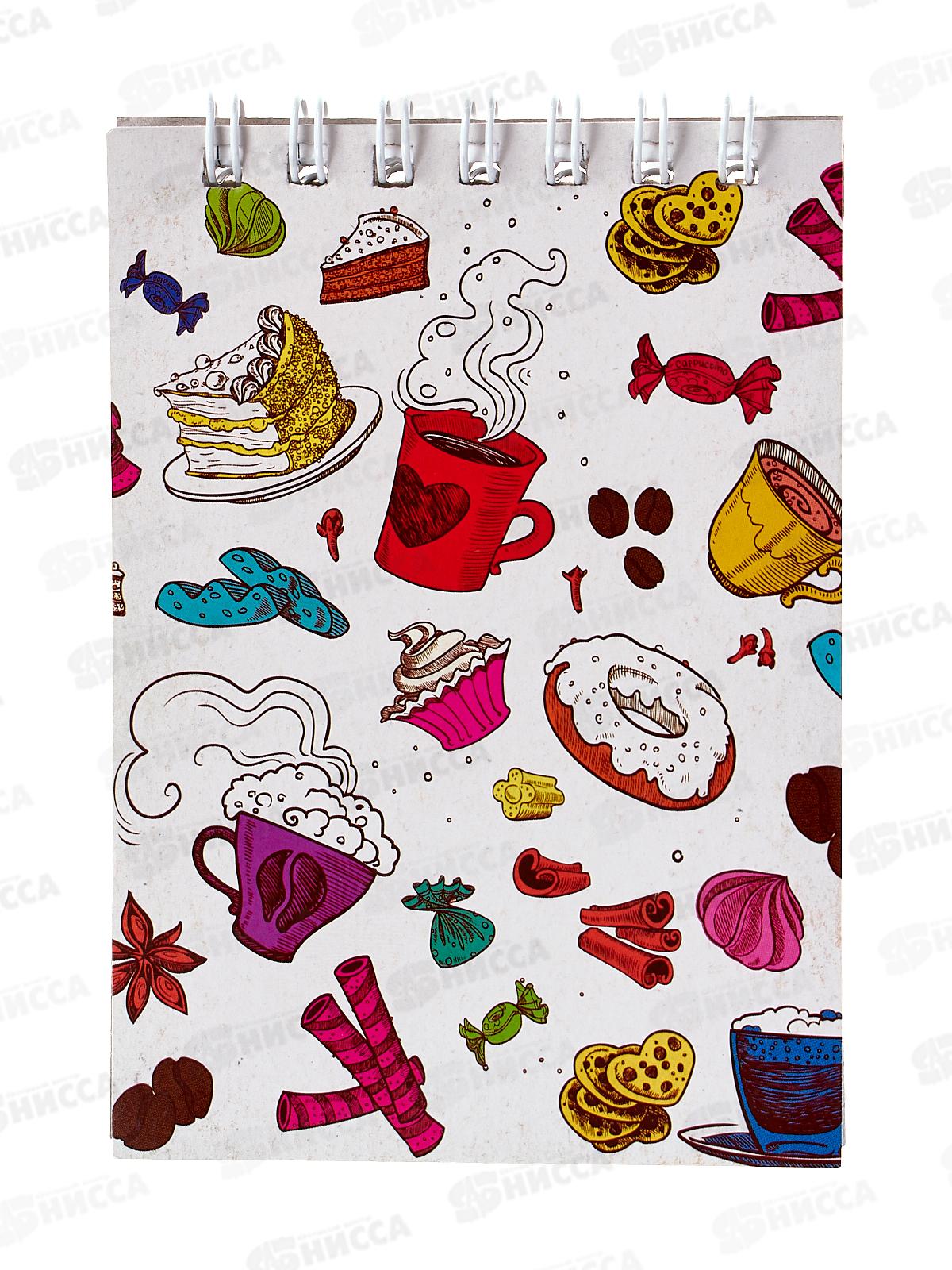 Блокнот 40л СБ А7 Пирожные2, греб.верх. *10