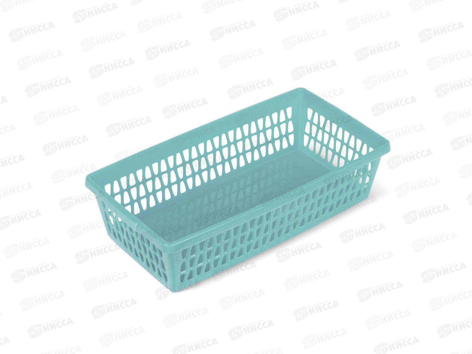 Корзина для хранения &quotВелетта&quot прямоугольная 21*11*5см С711Бирюзовая *68