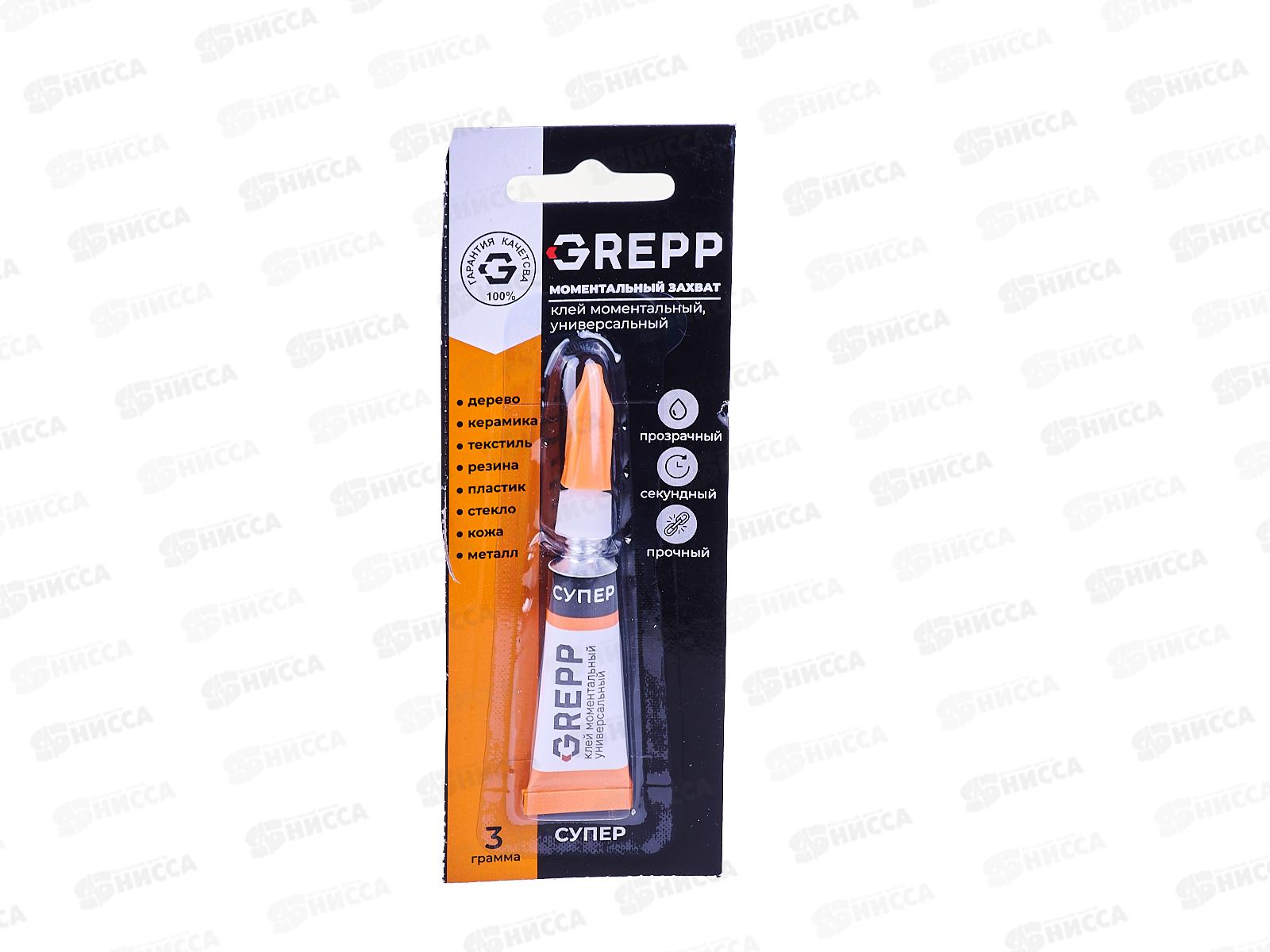 Клей моментальный GREPP супер 205-001 3гр *12/288