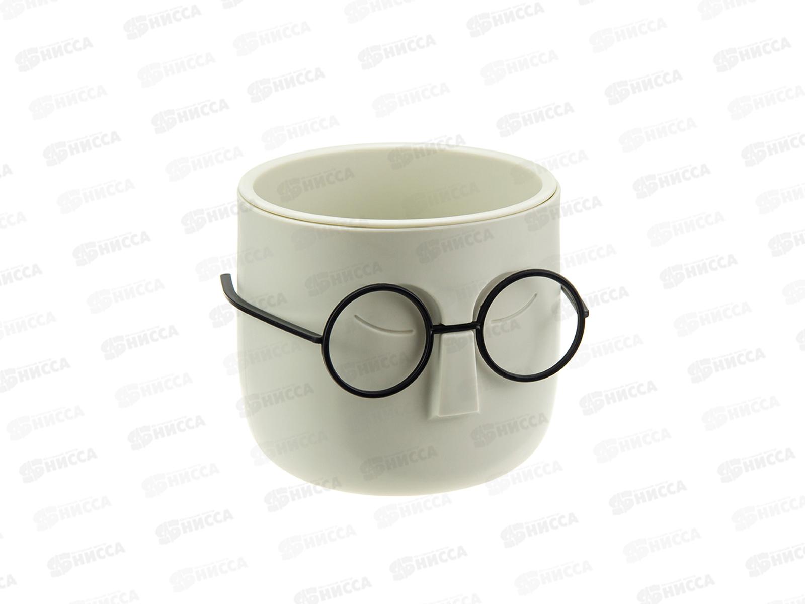 Кашпо СТИВ D115мм 0,65л со вставкой Белый ротанг М3079 *8