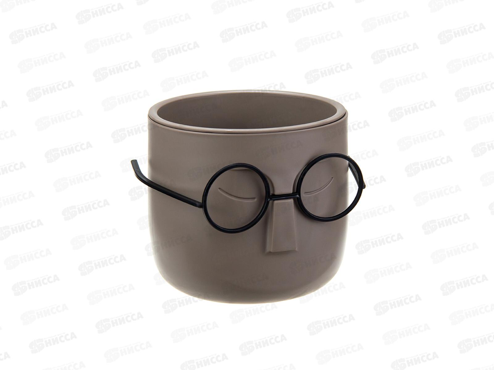 Кашпо СТИВ D115мм 0,65л со вставкой Французский серый М3079 *8