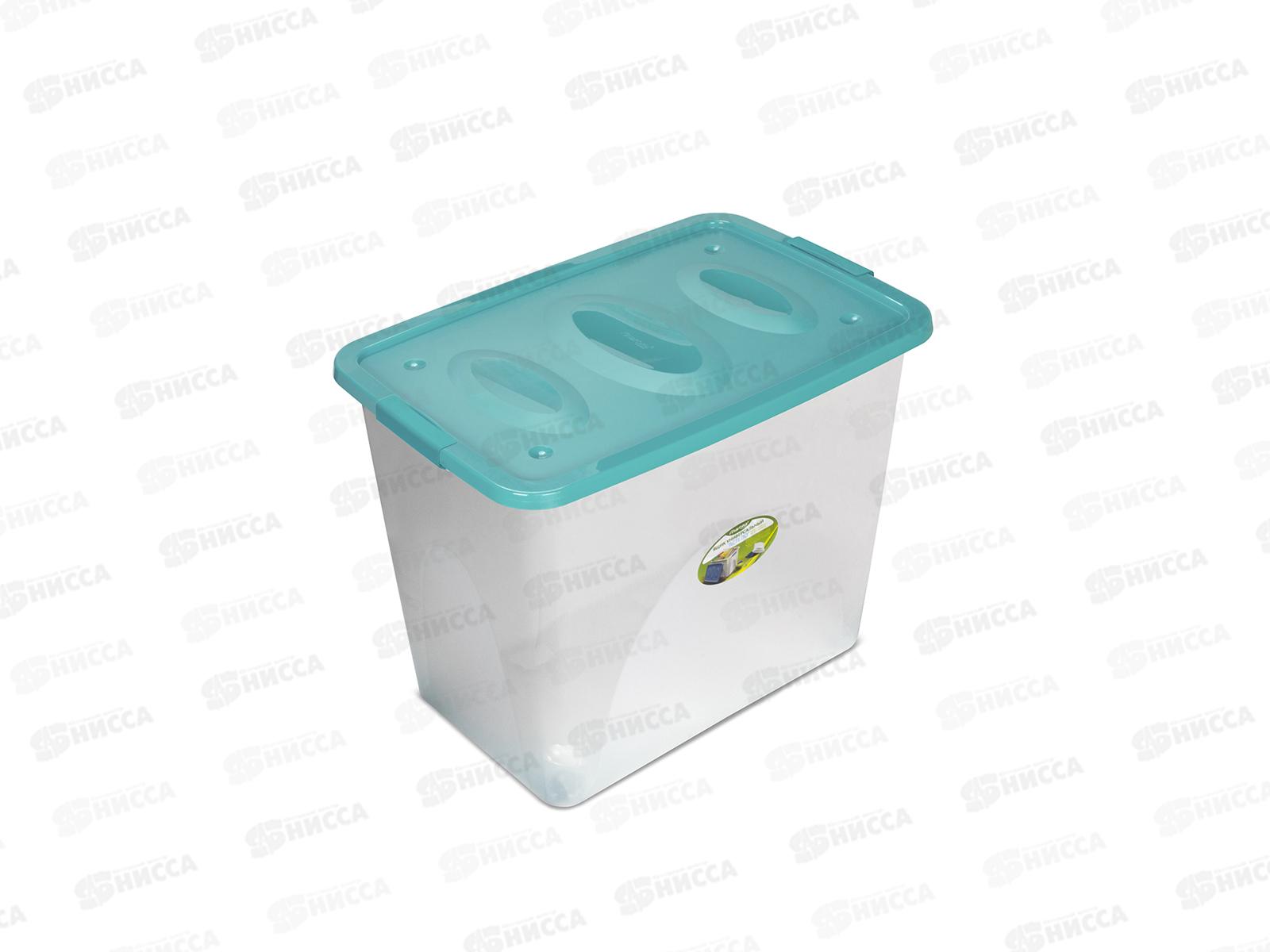 Ящик универсальный  &quotАстело&quot 600*400*480мм на колесиках С667Бирюзовый *4