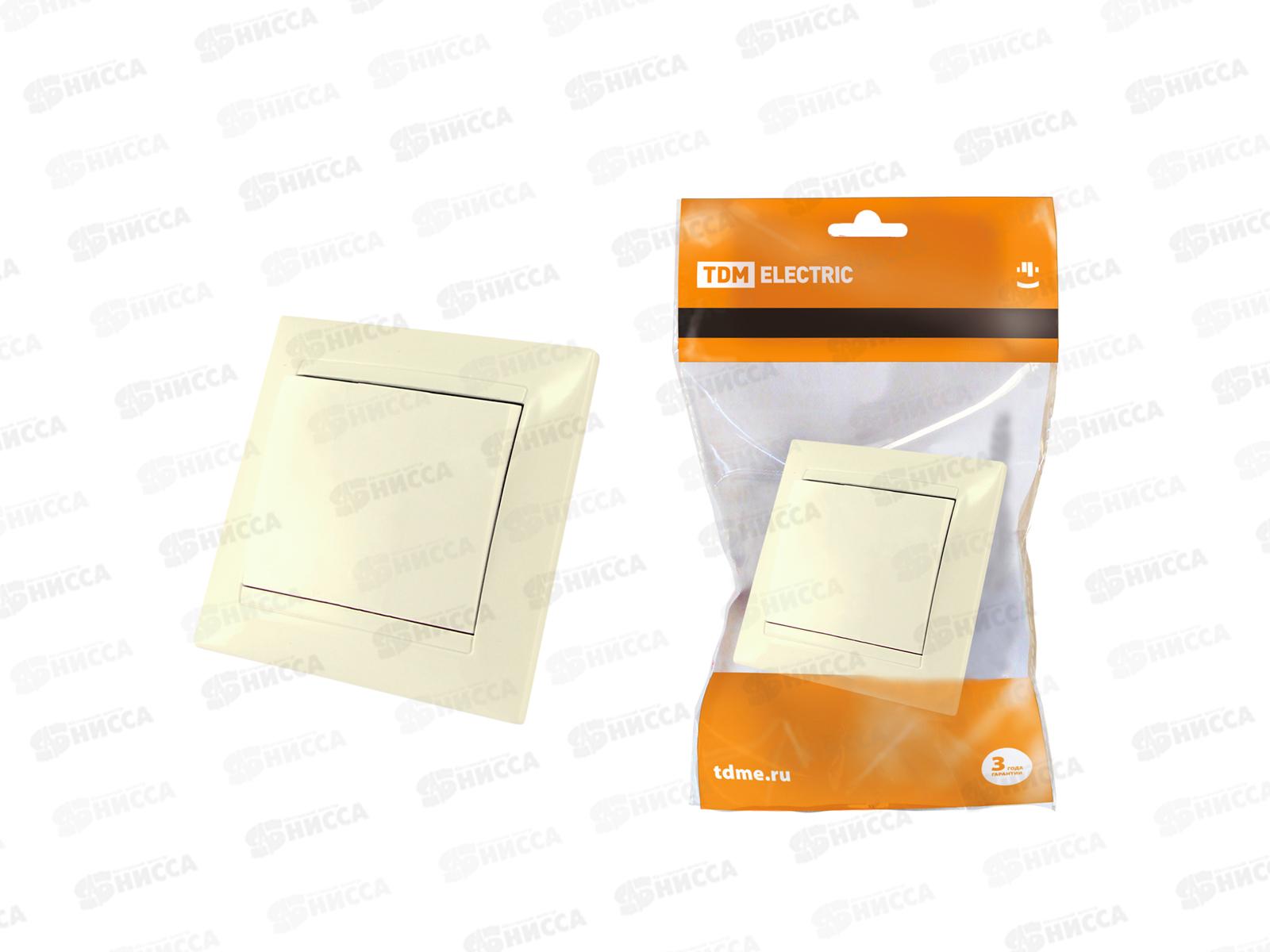 Выключатель TDM 1-клавиша скрытая установка, 10А слоновая кость &quotЛама&quot, 0101