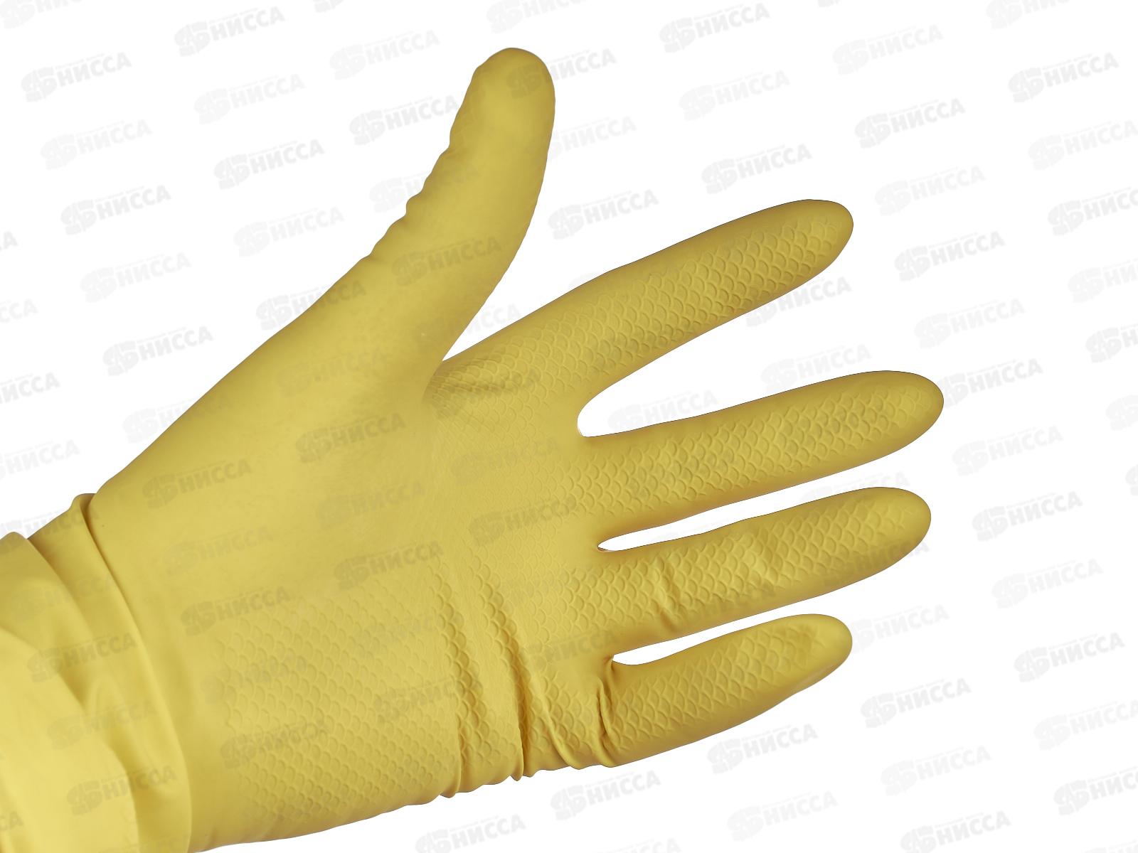Перчатки латексные без хлопчатобумажного напыления желтые S DGL016P