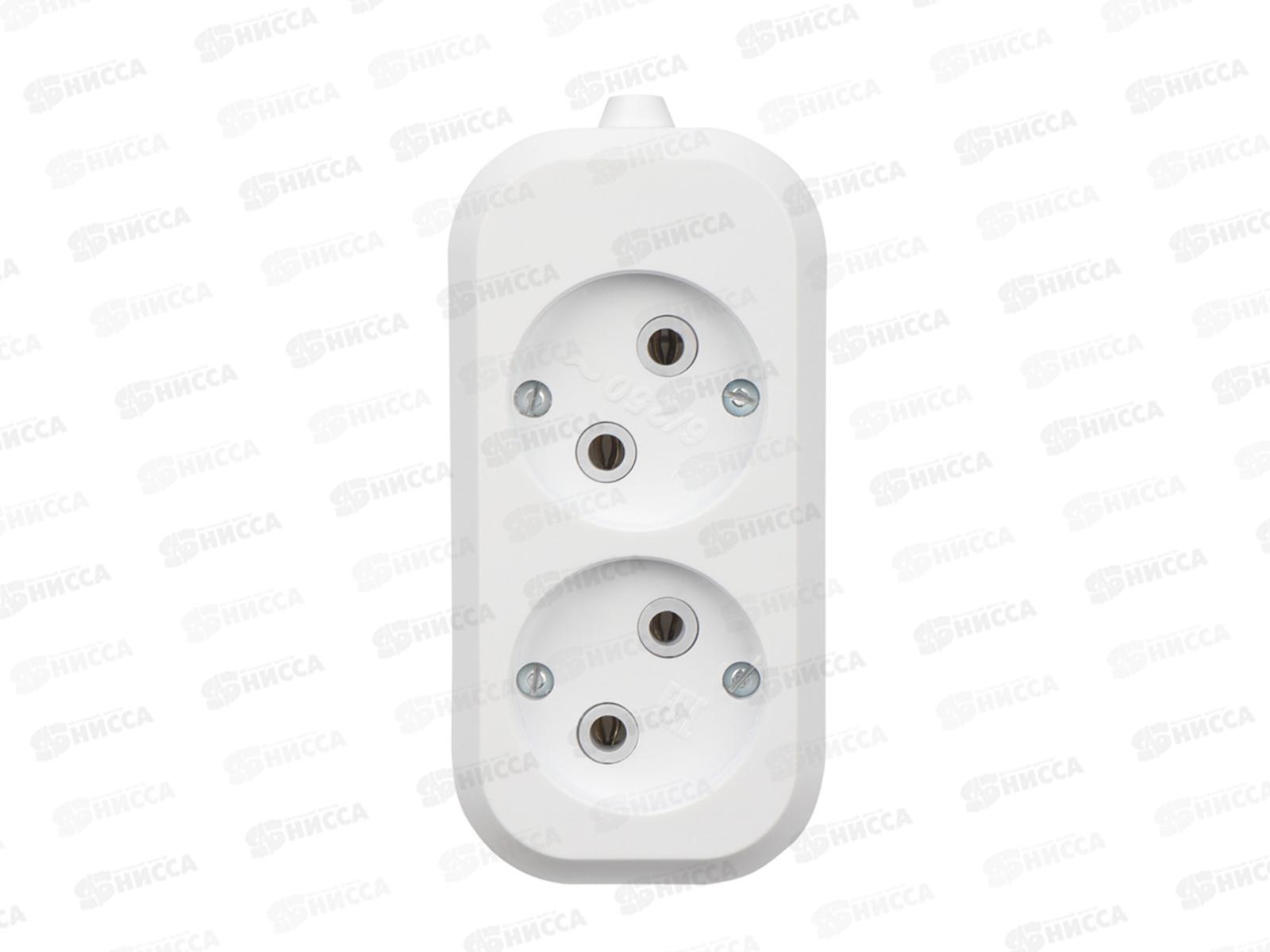 Колодка REXANT  2 гнезда,  6А, без заземления, 11-8701  *50