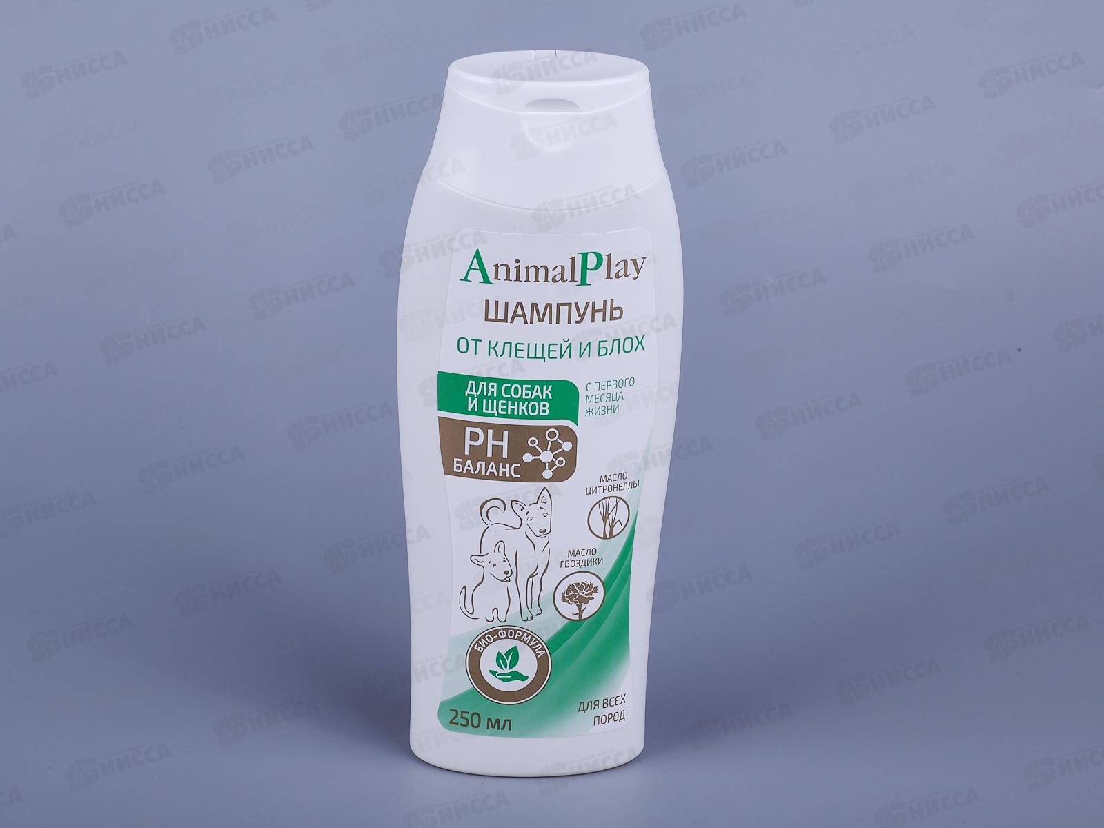 Шампунь Animal Play для ухода за шерстью и отпуг. насек. для собак 250мл *12