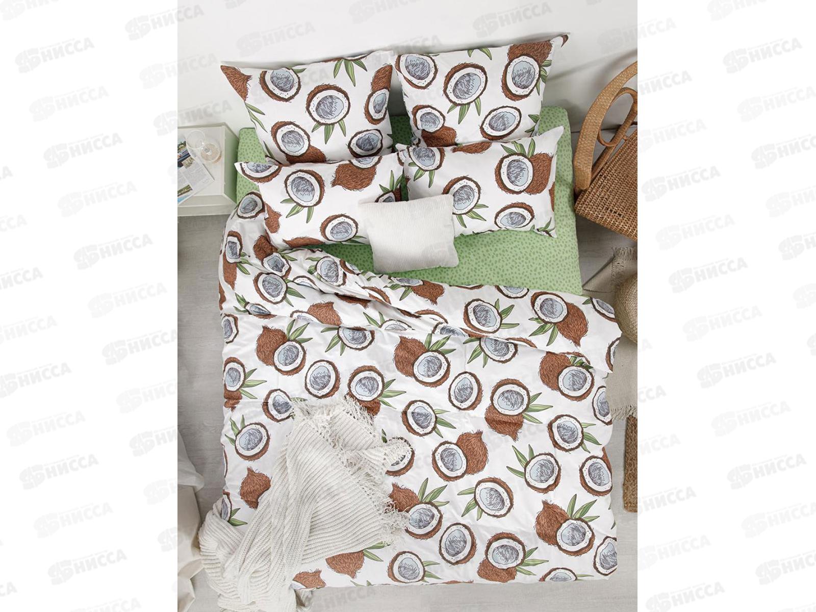 Комплект постельного белья 1,5 спальный Бязь 120гр Кокосы 70*70 (2) 70723-1+70416-2