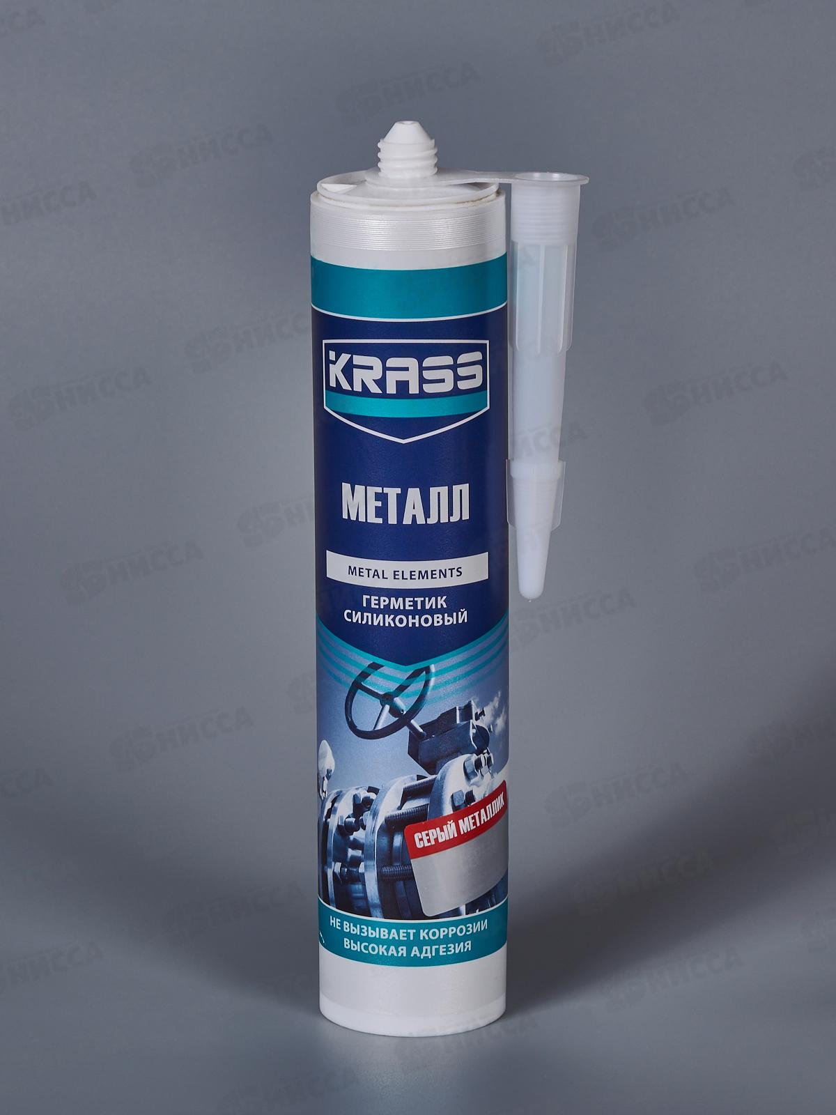 Герметик KRASS 300мл для металла Серый металлик, 8310612 *12