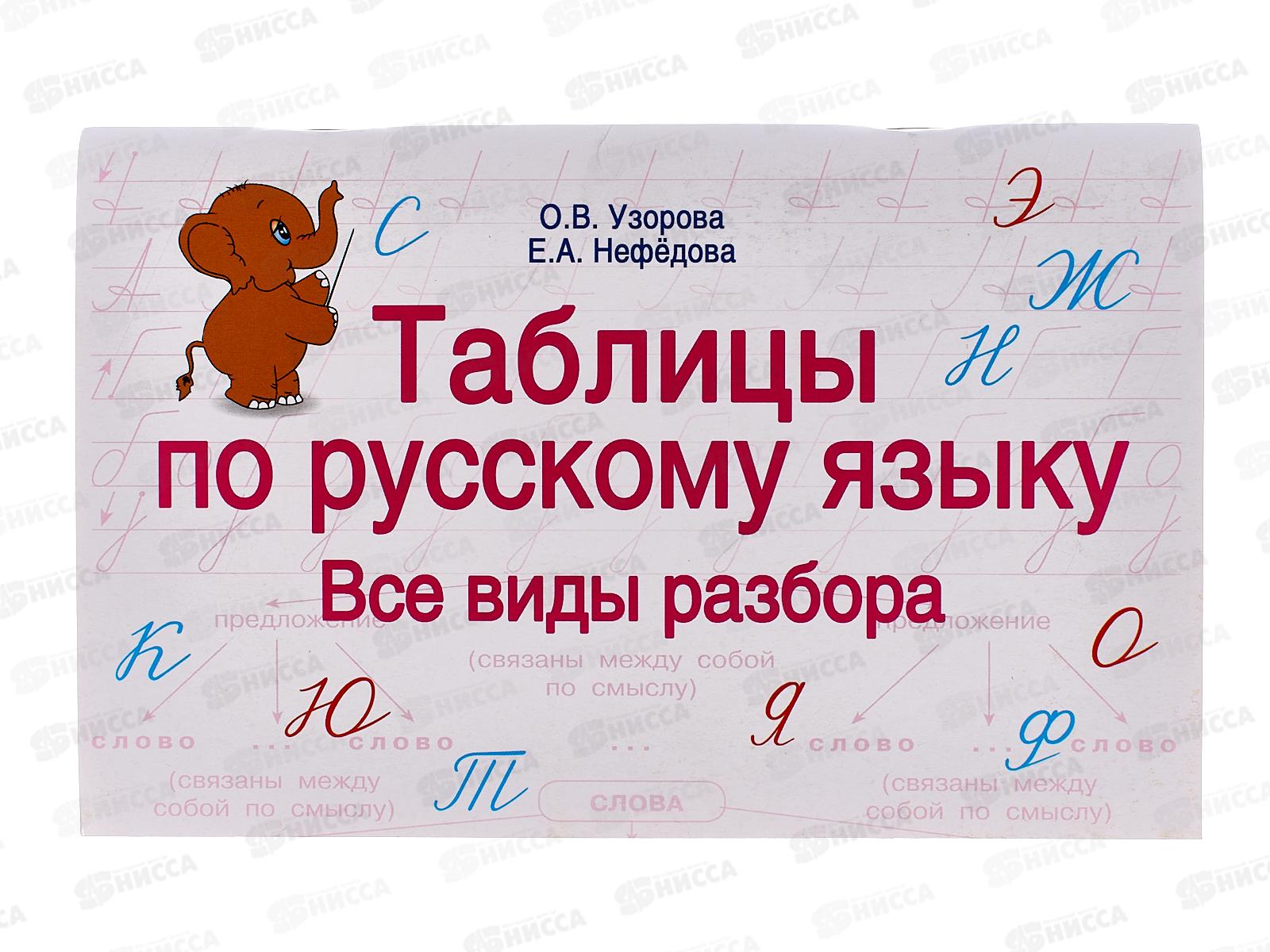 Таблицы АСТ по русскому языку. Все виды разбора, Узорова О.В., 5613-1*40