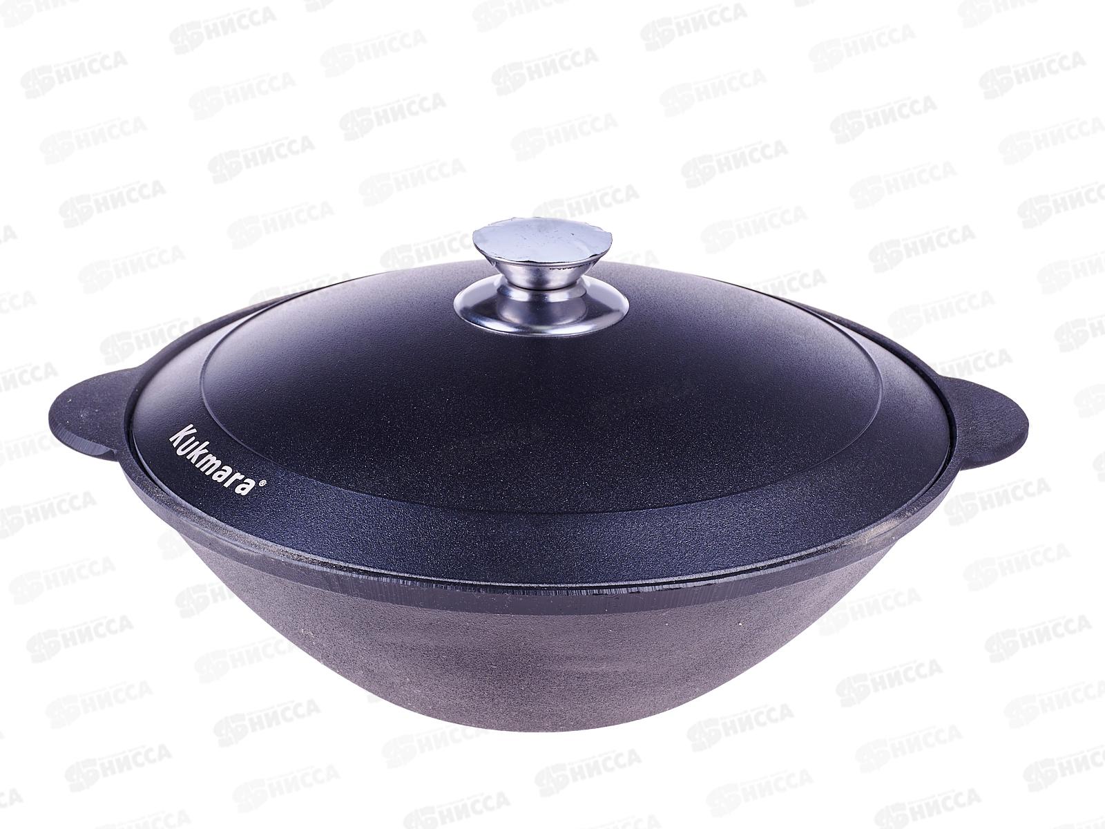 Сковорода WOK 2,7л с алюминиевой крышкой чугунный вок29