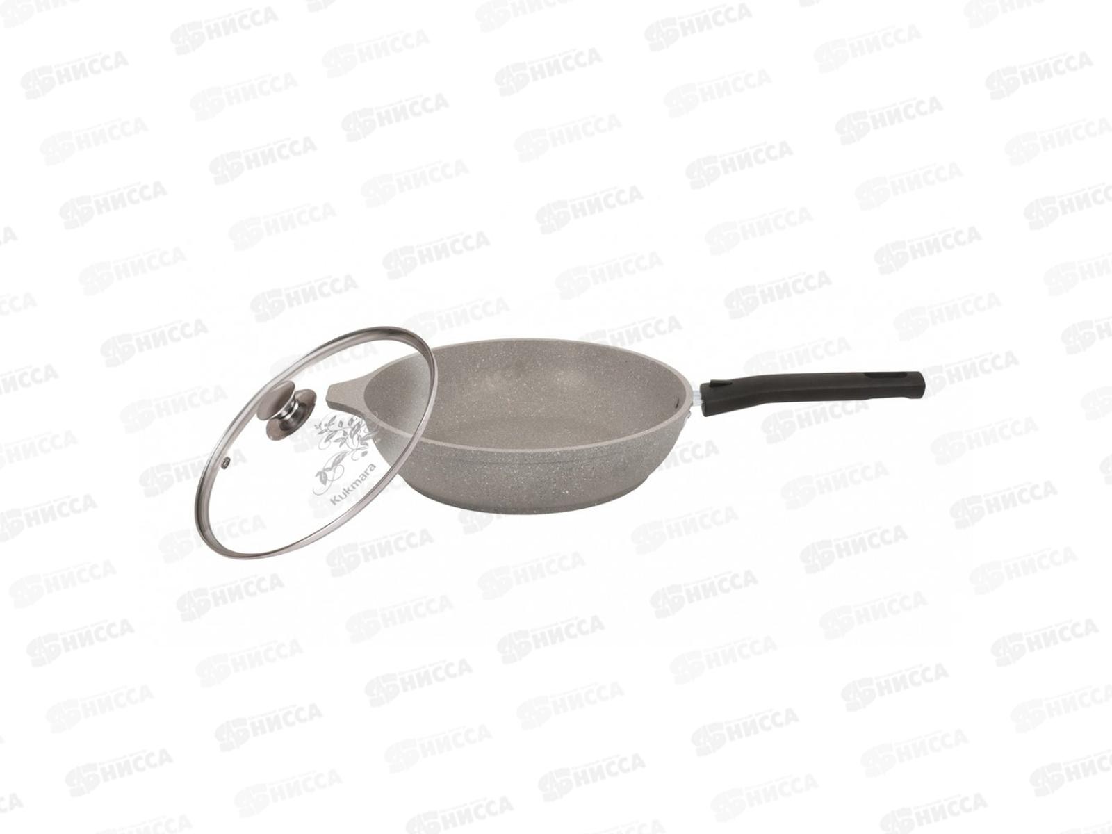 Сковорода 240/60мм со съемной ручкой и крышкой антипригарное покрытие(светлый мрамор) смс24604а *4