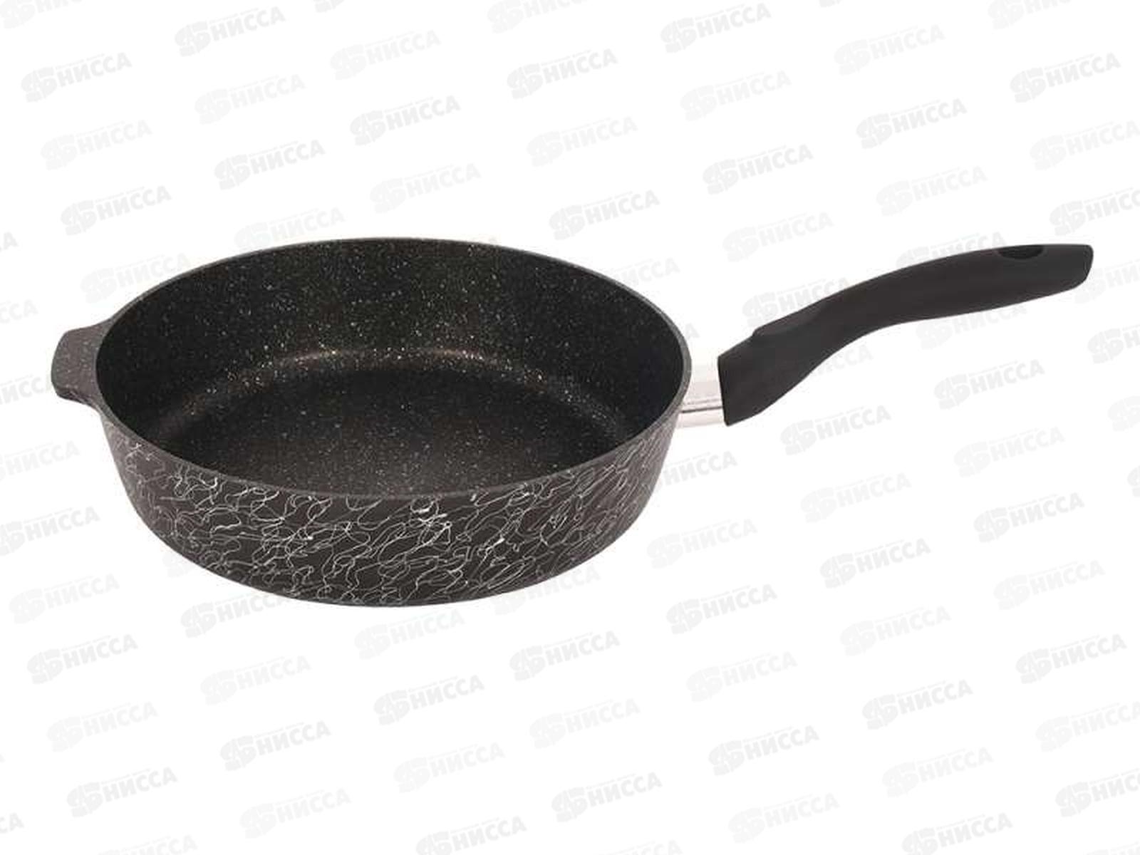 Сковорода 280 с ручкой антипригарное покрытие Грация черный/серебро сгчс280а