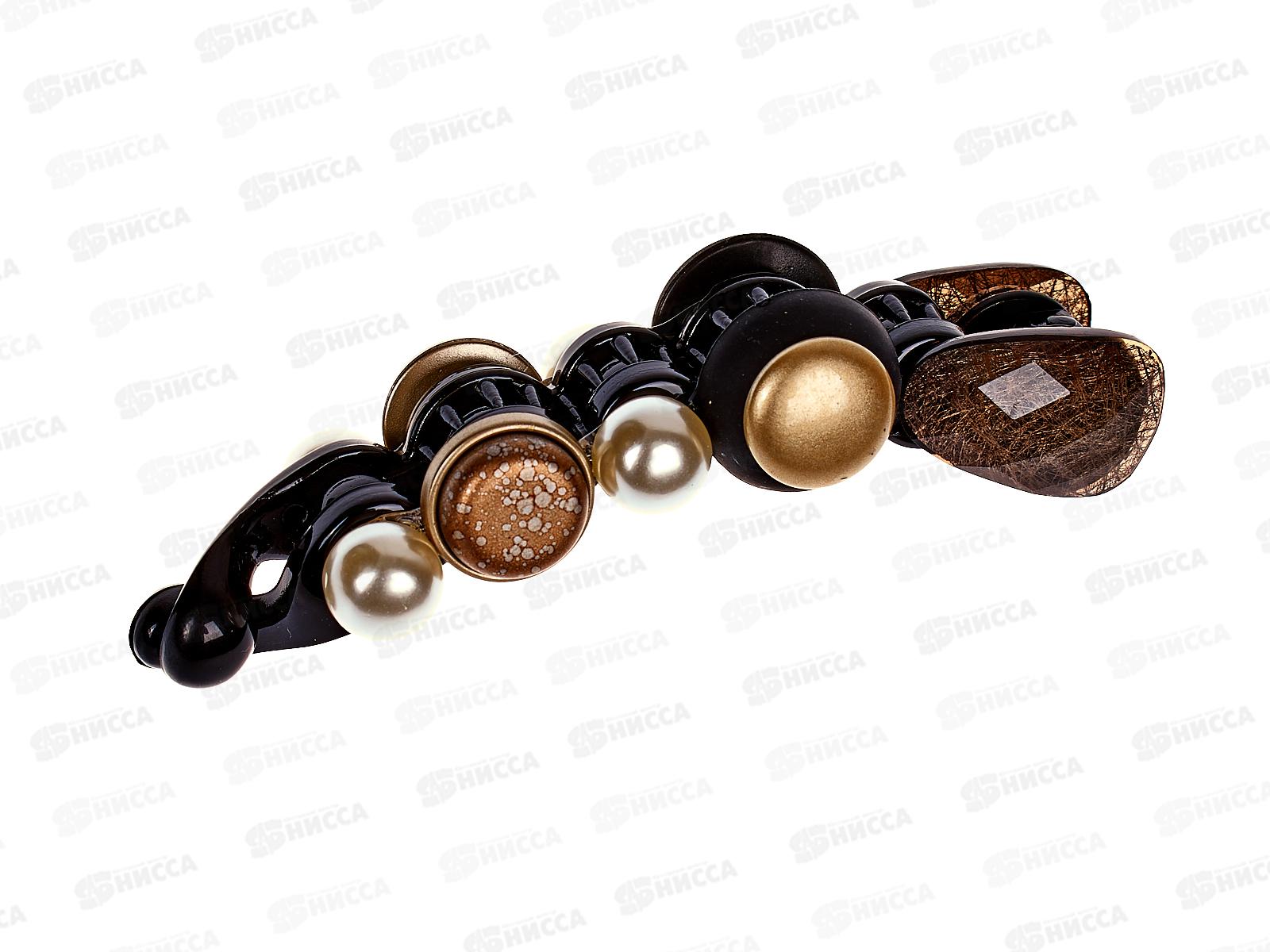 Заколка для волос Банан жемчуг, камень №3502