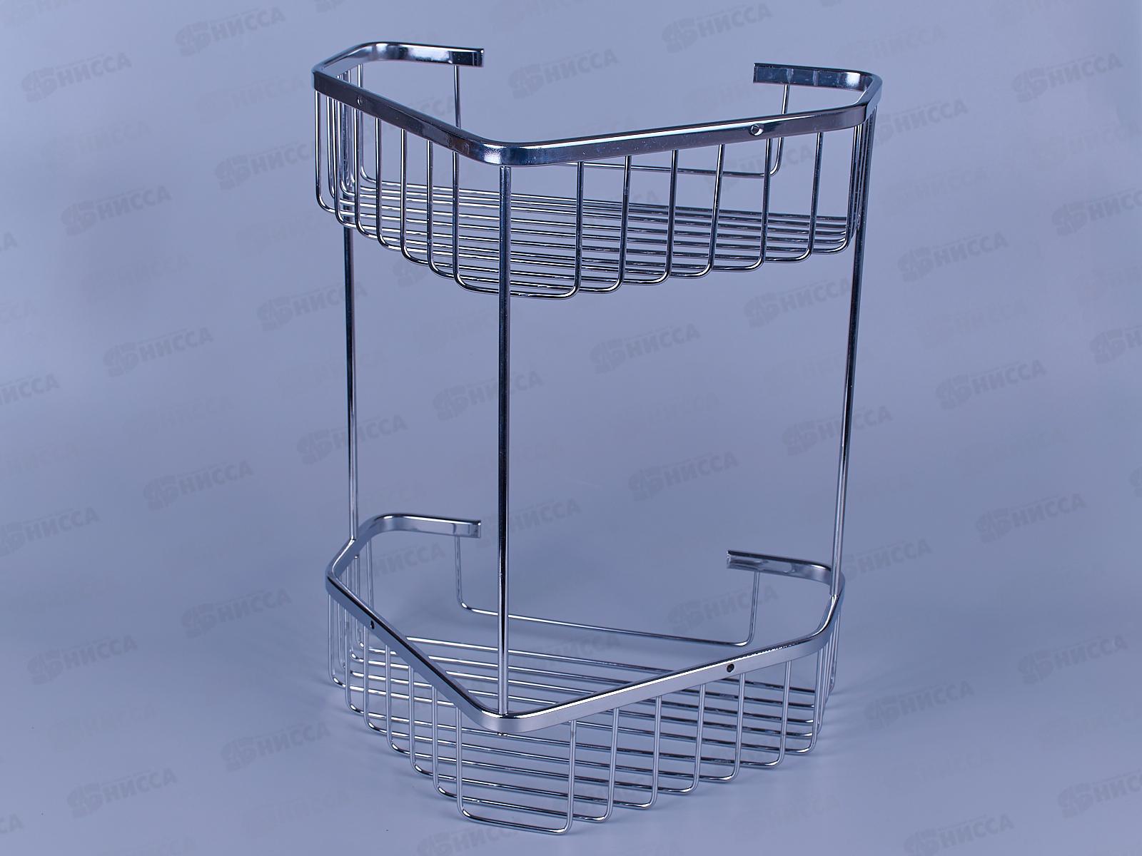 Полка металлическая 2-ярусная угловая, E335-1