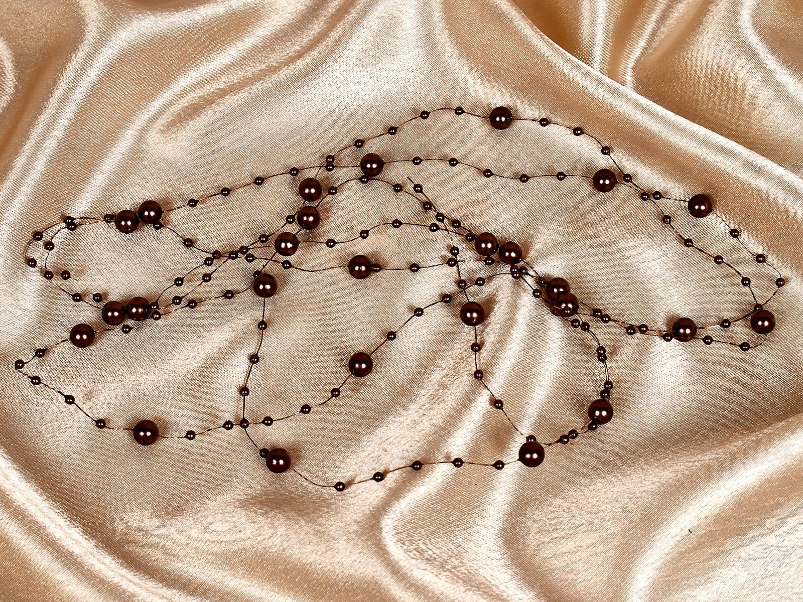 Бусы на елку 2м Роса 7,5мм Шоколад 556-289