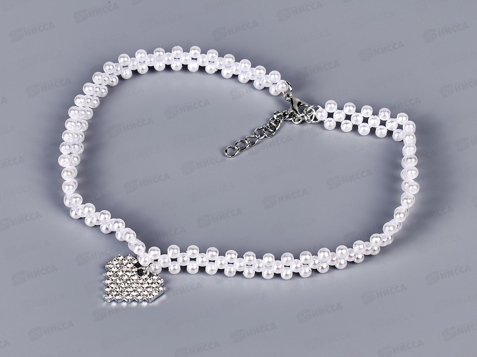 Чокер под жемчуг 3 нити с кулоном №86