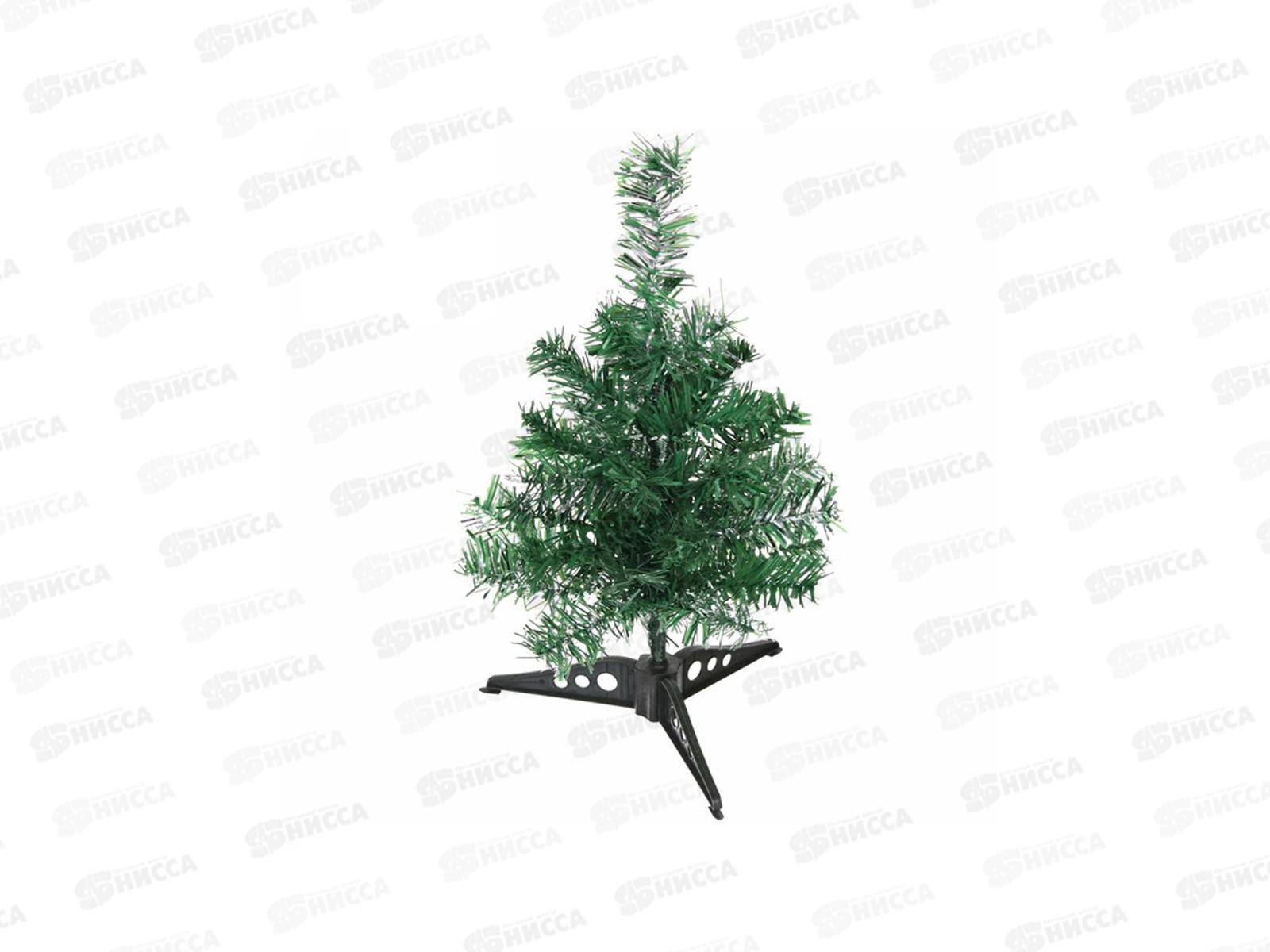 Ель 40см Серебряная дымка пвх зеленый с серебром 40 веток 184-758