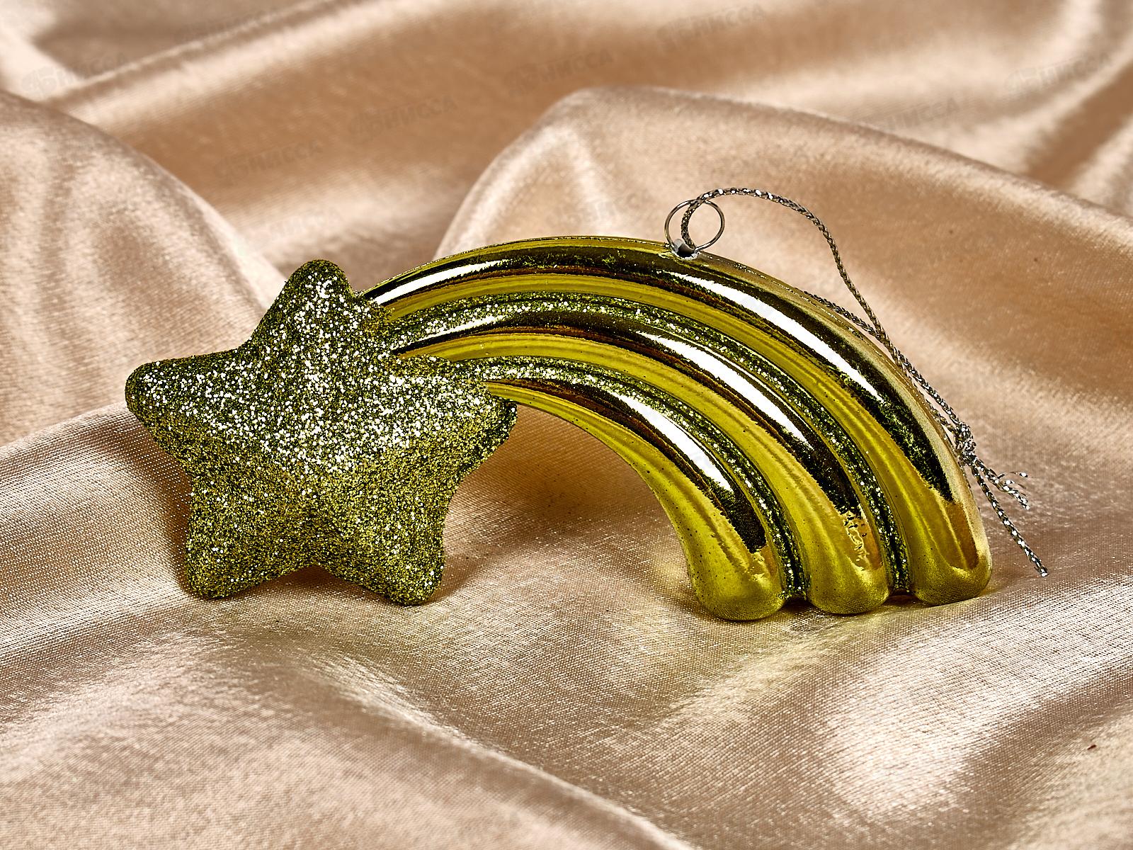 Елочное украшение Звезда желаний 11*5*1,5см зеленый 916-0810