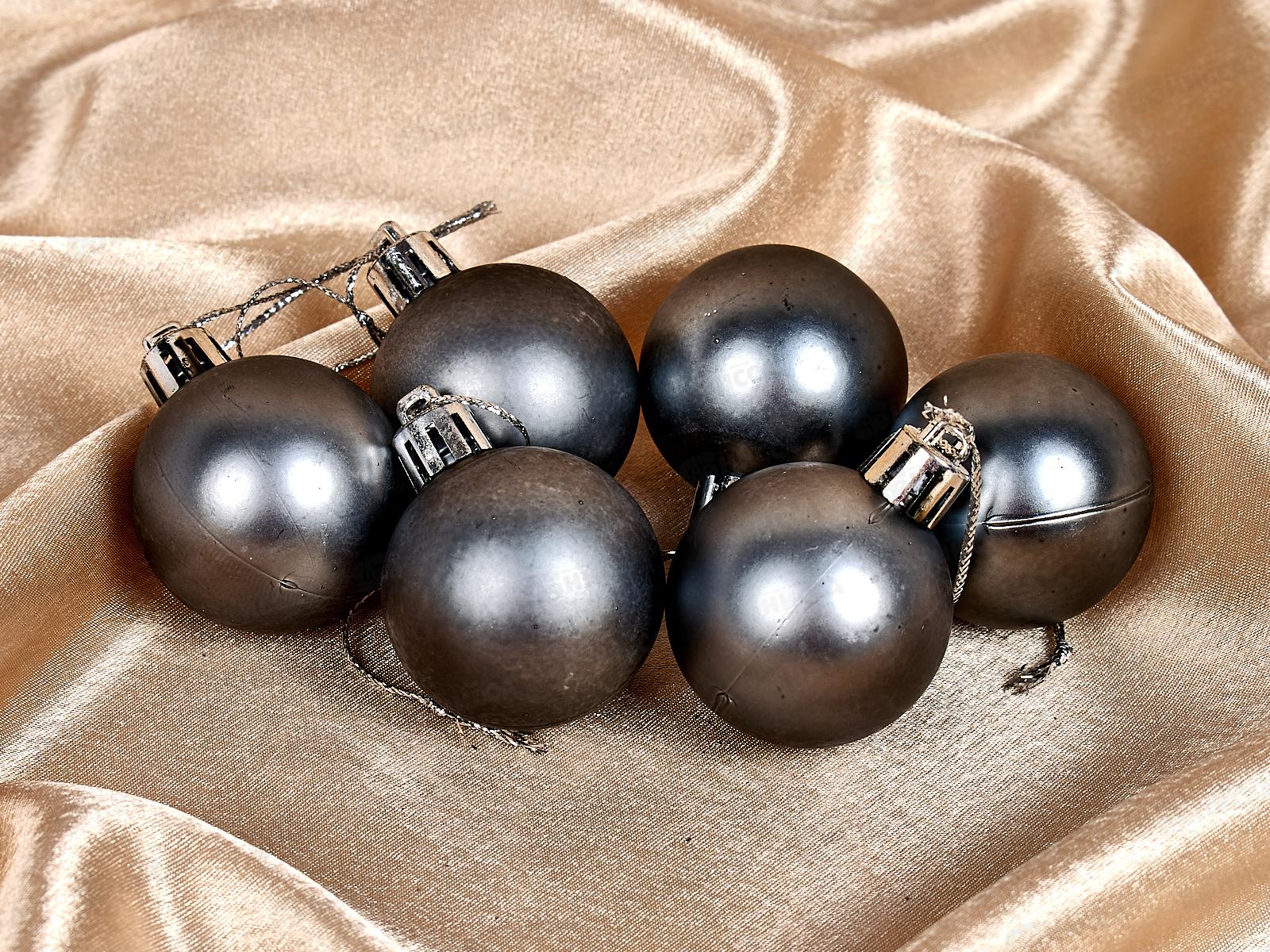 Набор елочных шаров 6шт &quotМатовый&quot 4см графит 652-247