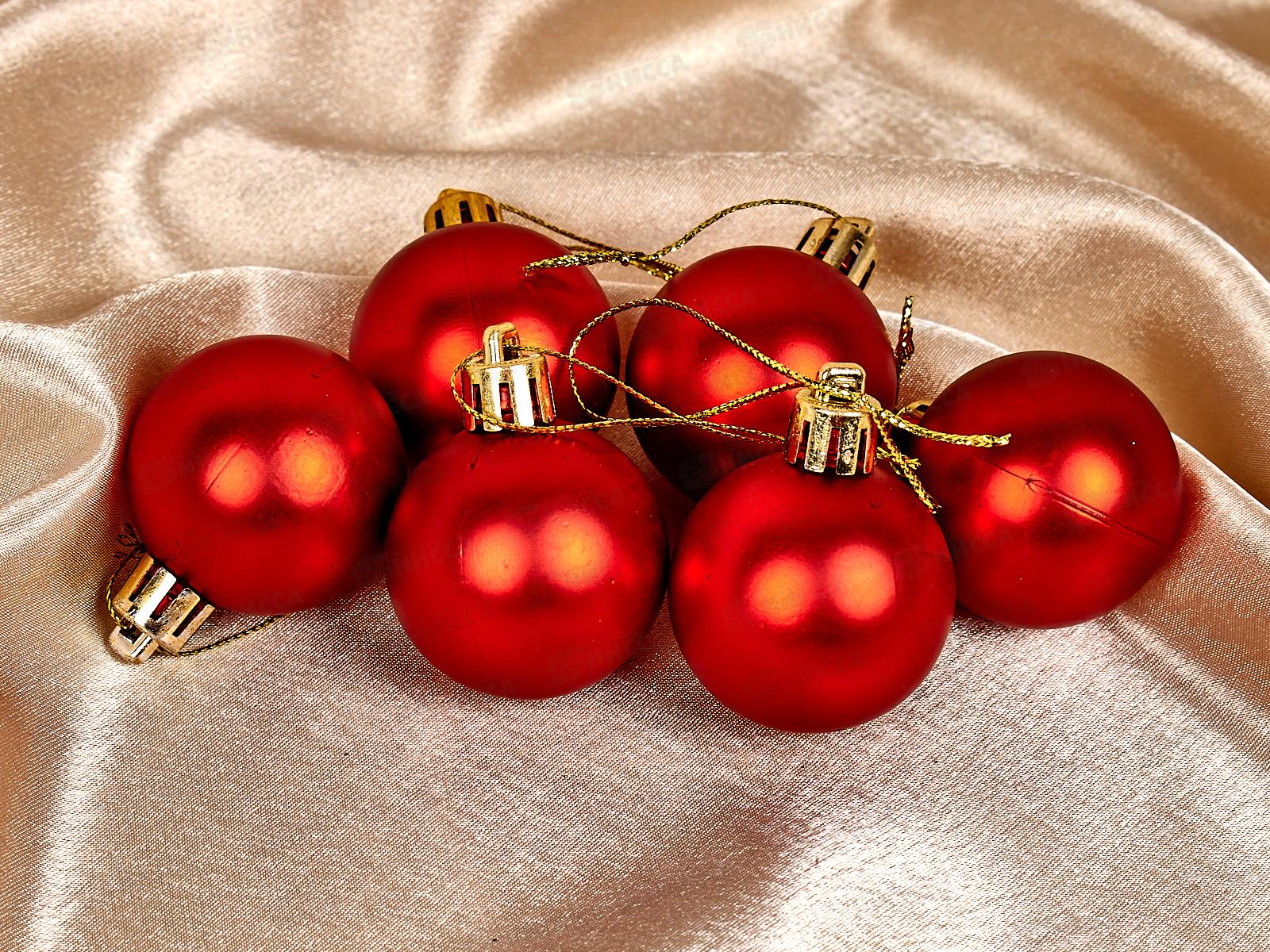 Набор елочных шаров 6шт &quotМатовый&quot 4см красный 652-183-837