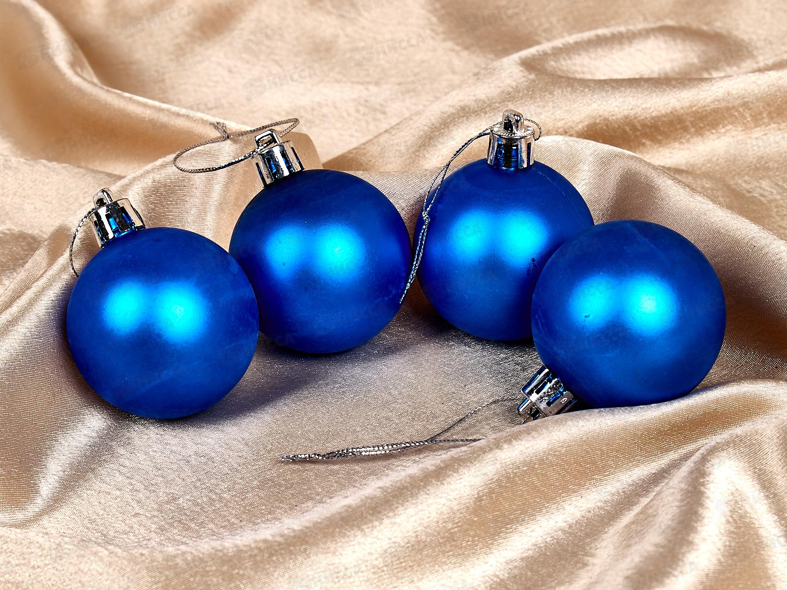 Набор елочных шаров 4шт &quotМатовый&quot 5см синий 183-854
