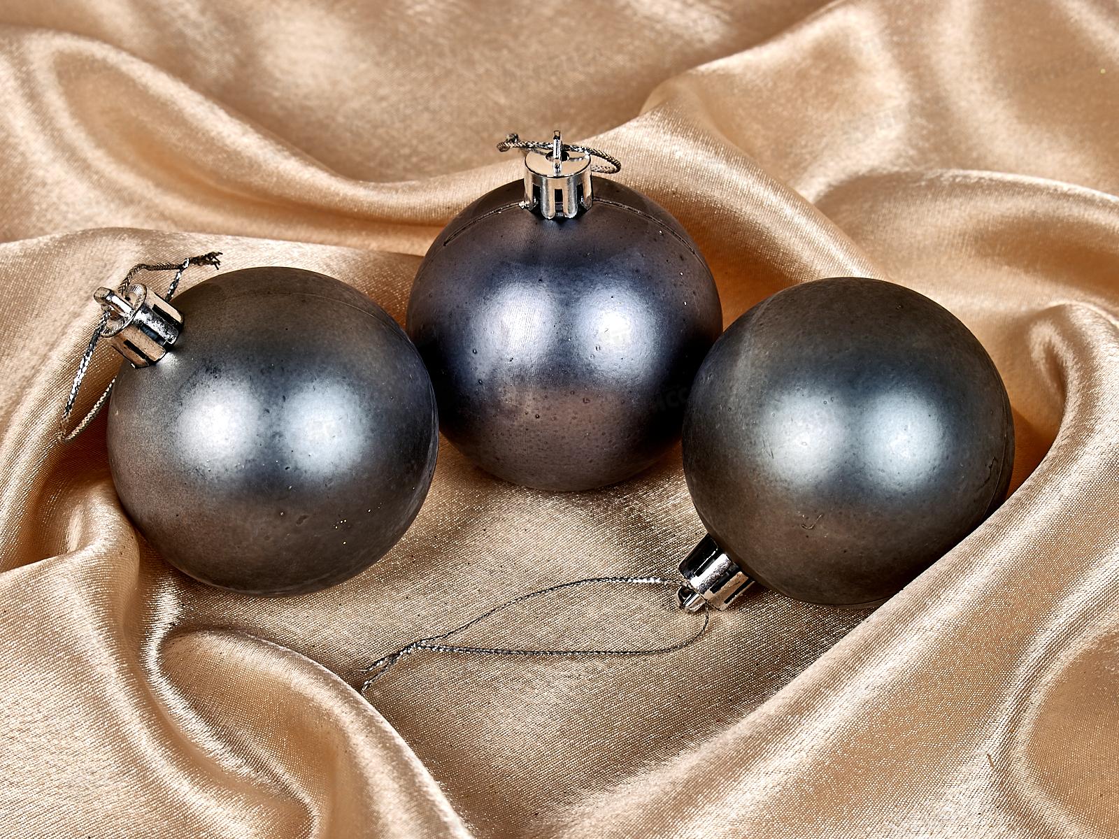 Набор елочных шаров 3шт &quotМатовый&quot 6см графит 201-1703
