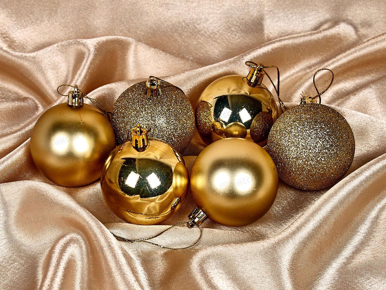 Набор елочных шаров 6шт &quotМикс фактур&quot 6см золотой 201-1729