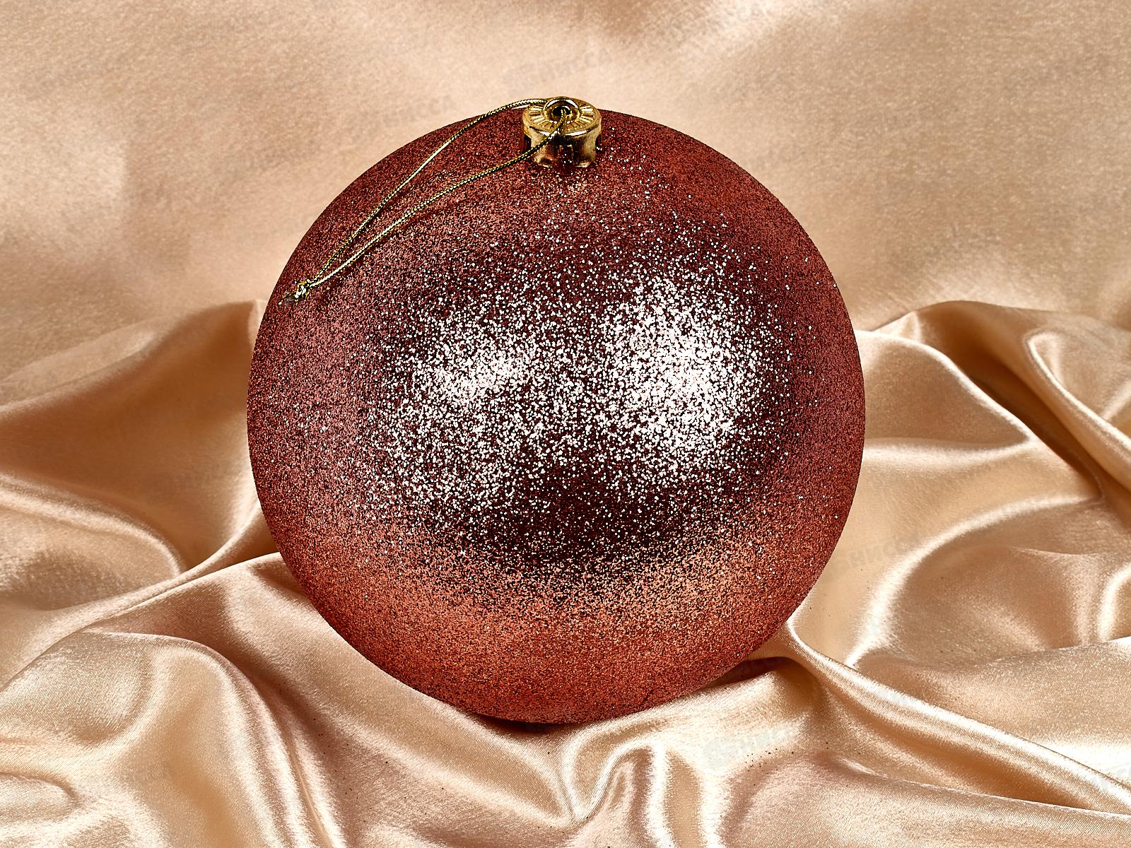 Шар 20см Глиттер розовое золото 204-846