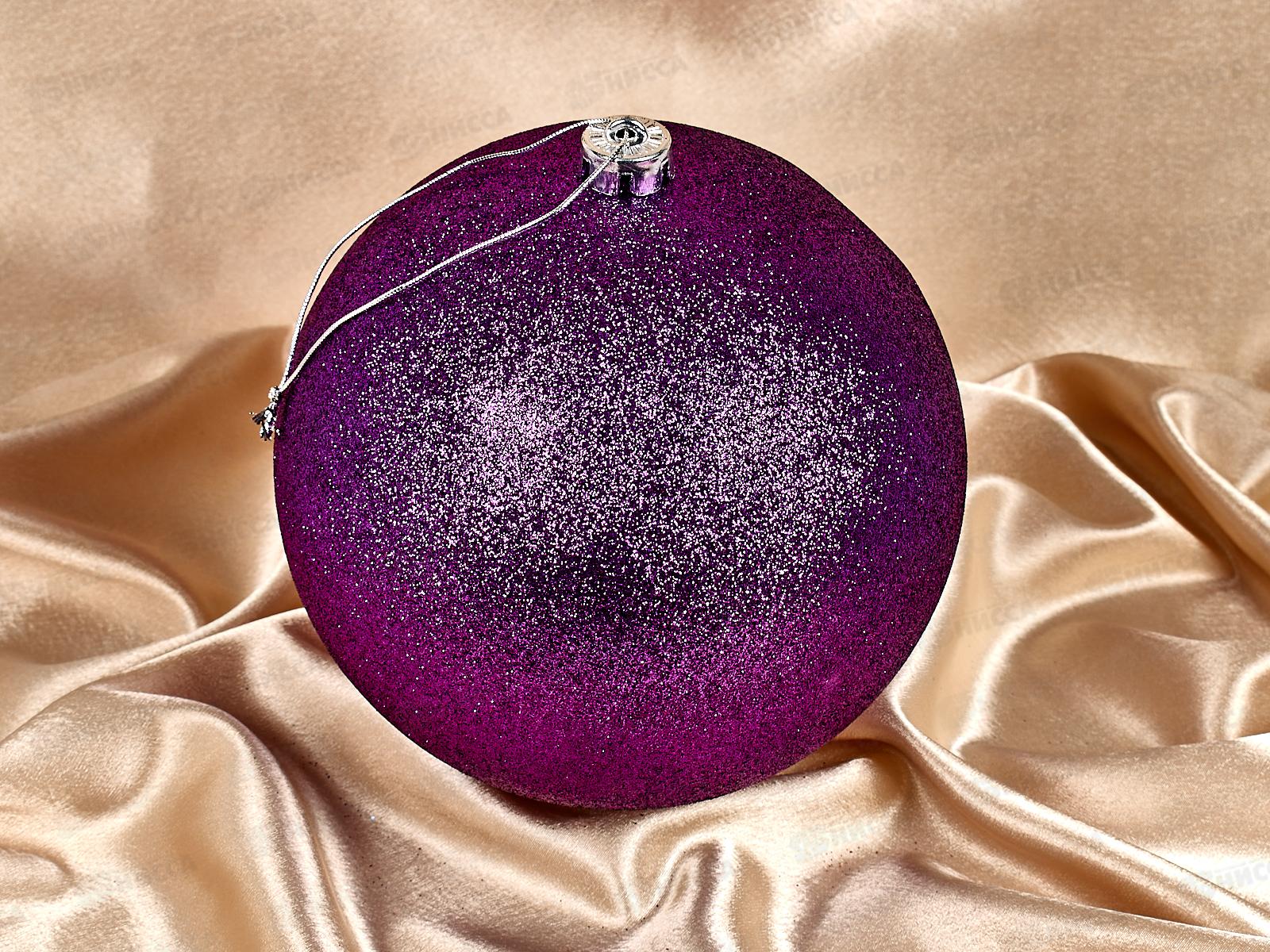 Шар 20см Глиттер фиолетовый 204-843