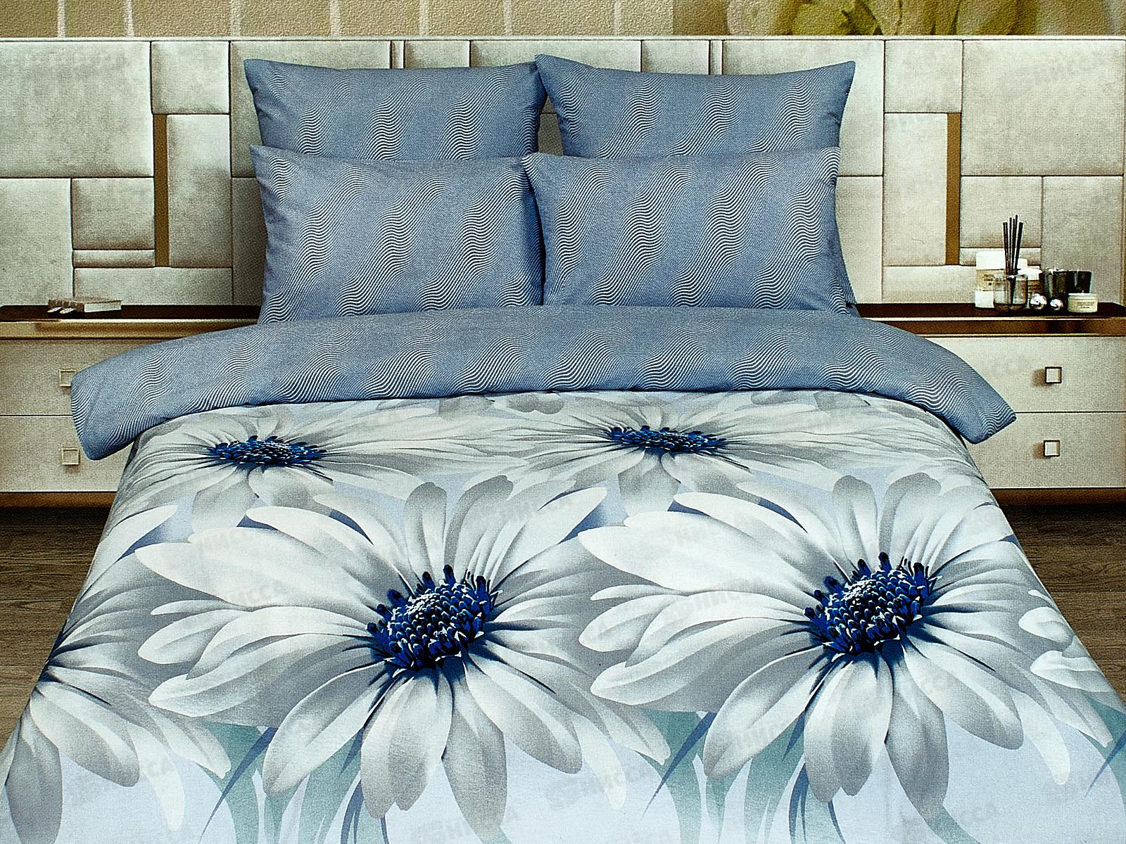 Комплект постельного белья  1,5спальный Поплин Лея