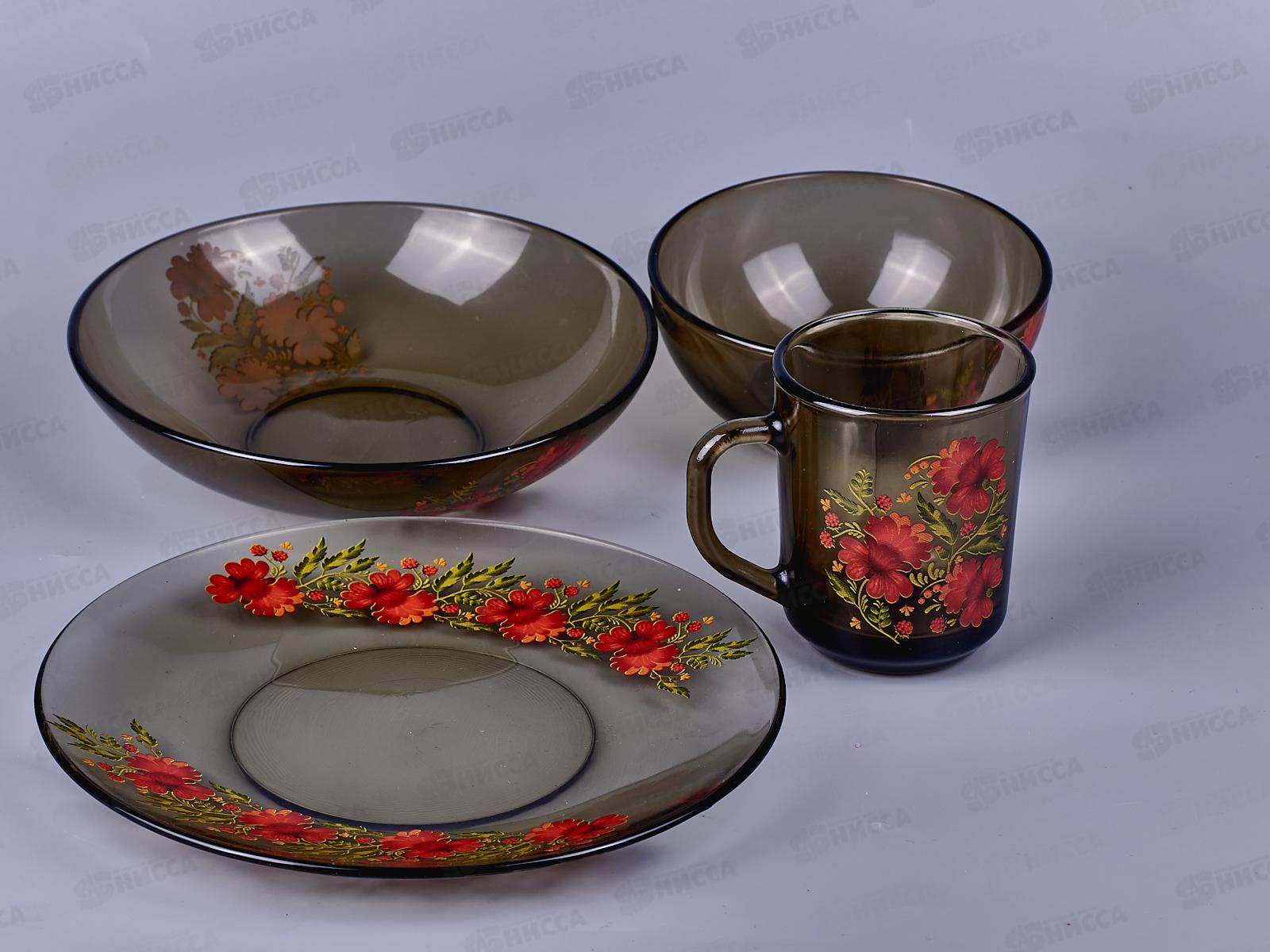 Набор столовый 24пр &quotРусский узор&quot дымка 62151 *1