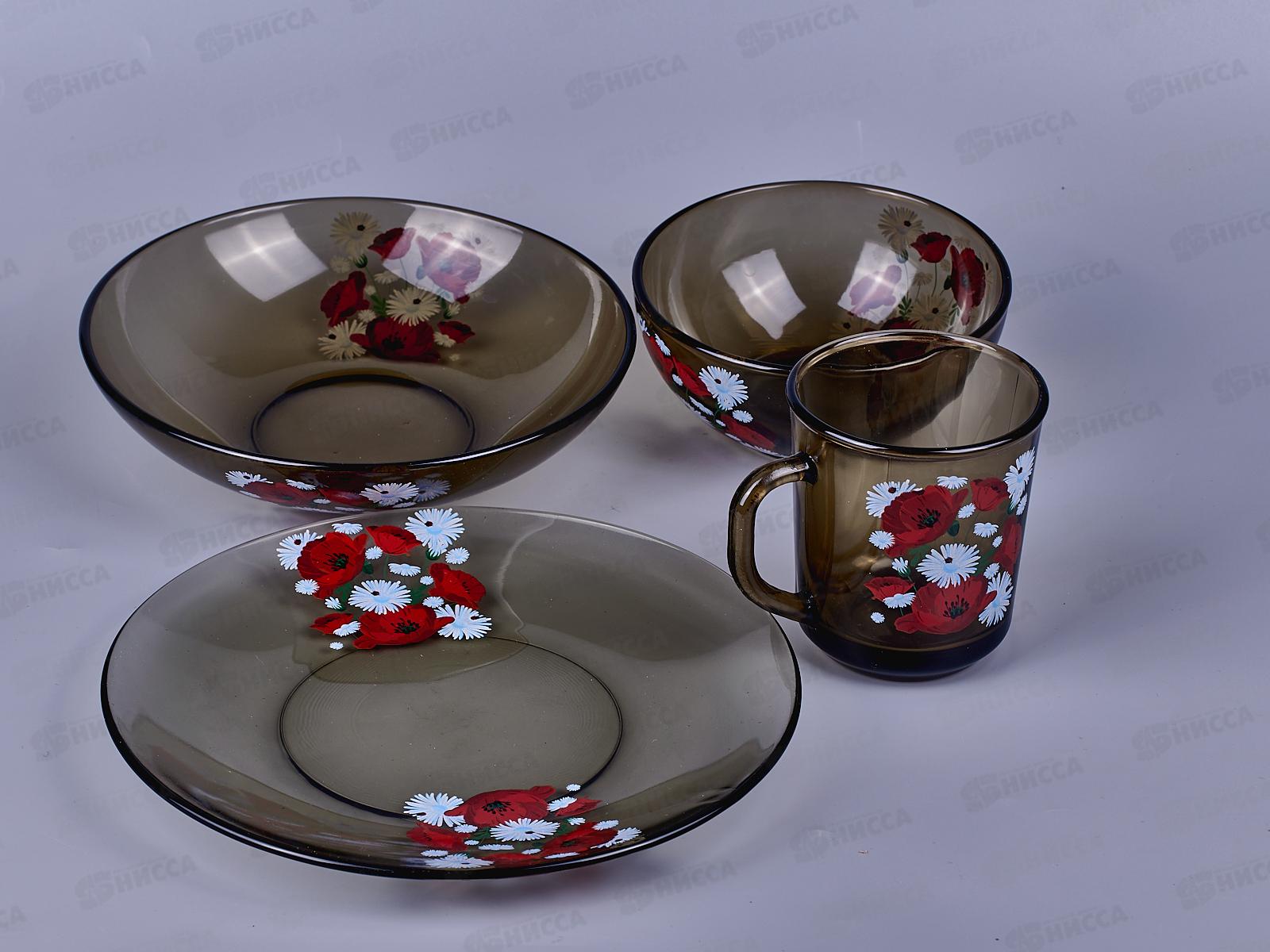 Набор столовый 24пр &quotМаки&quot дымка 62149 *1