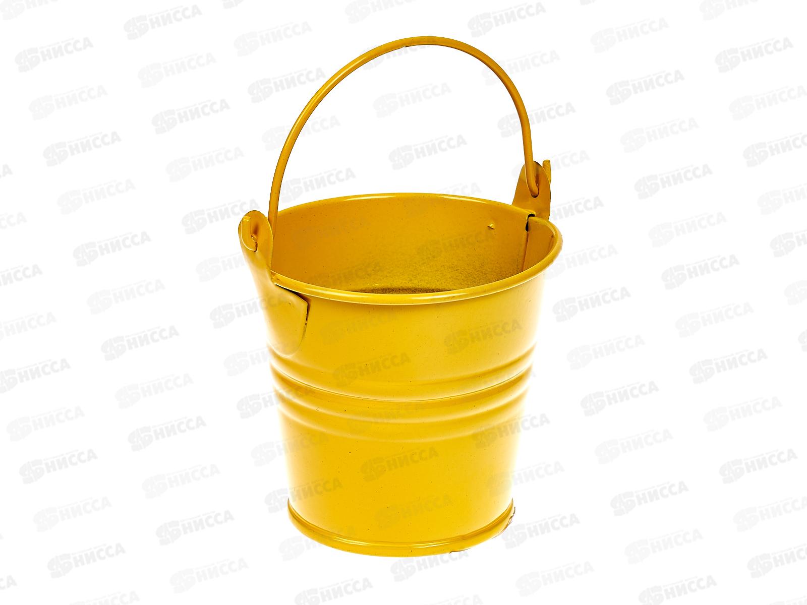 Ведерко на фаркоп 7,5*7см желтое металлическое (045464)  Ж