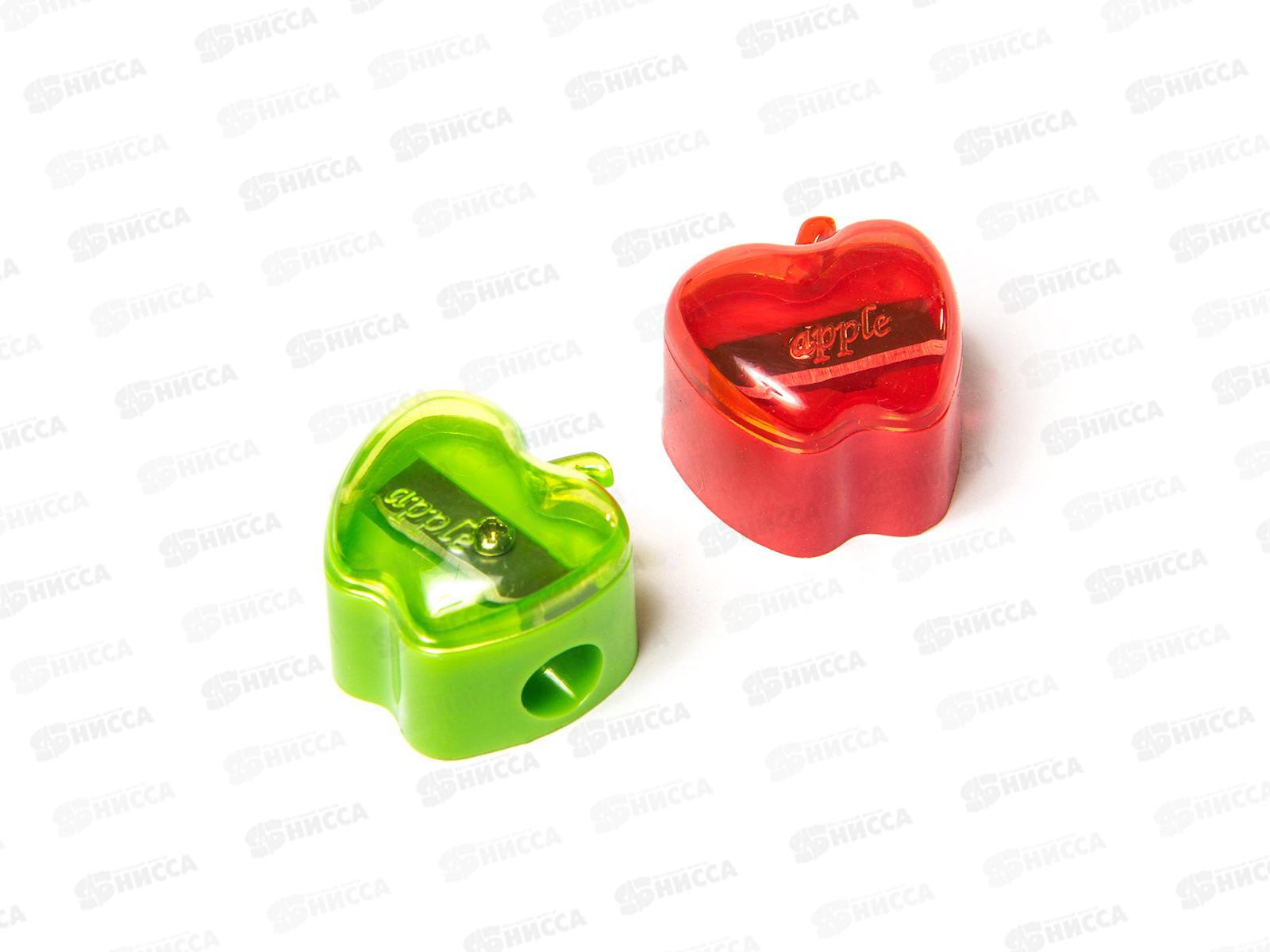 Точилка Alingar пл., 1отв., Яблоко цвет асс AL4535 *72