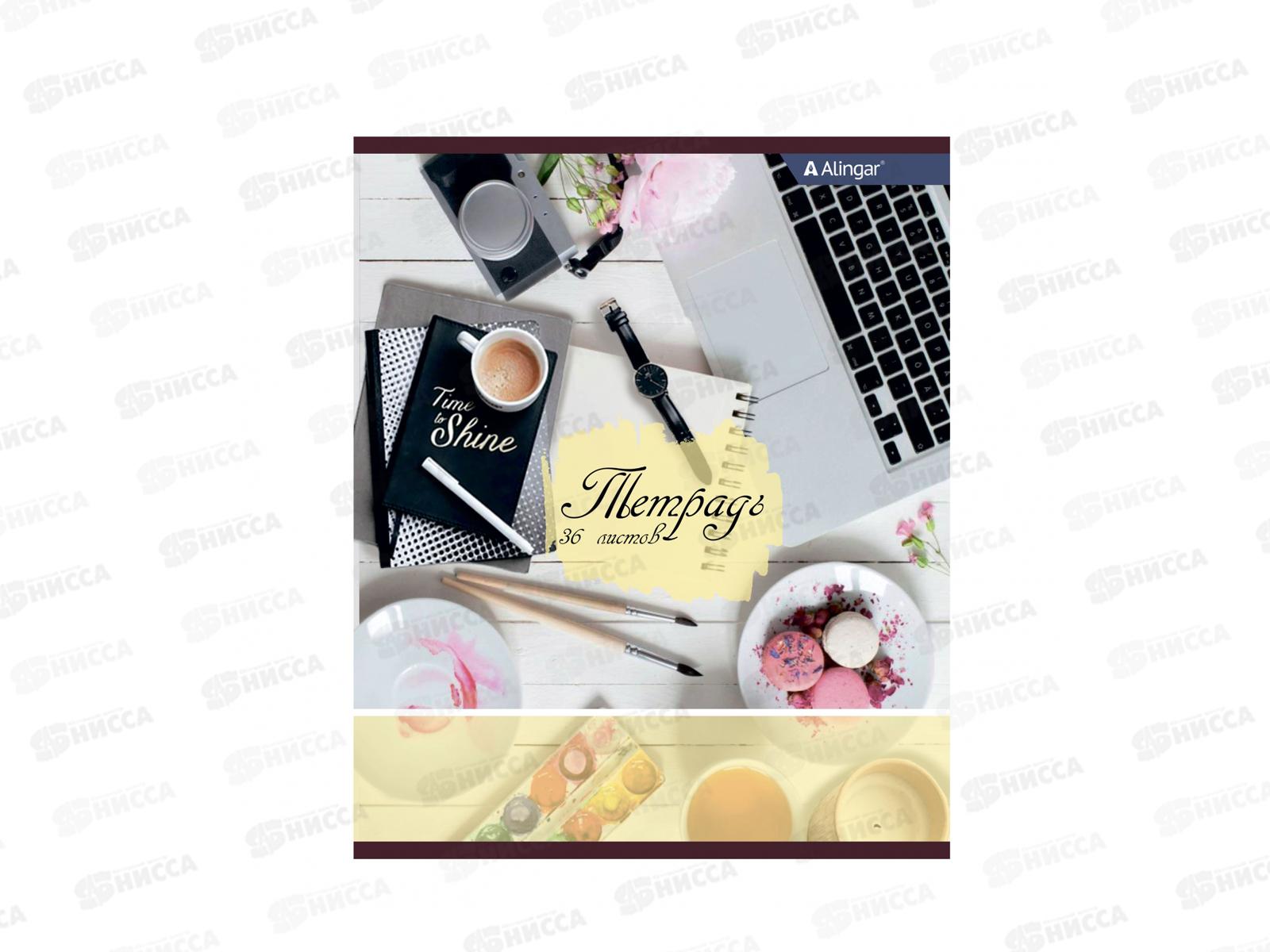 Тетрадь 36листов клетка  Alingar "Офис" А5 4 дизайна AL7805 *12/72