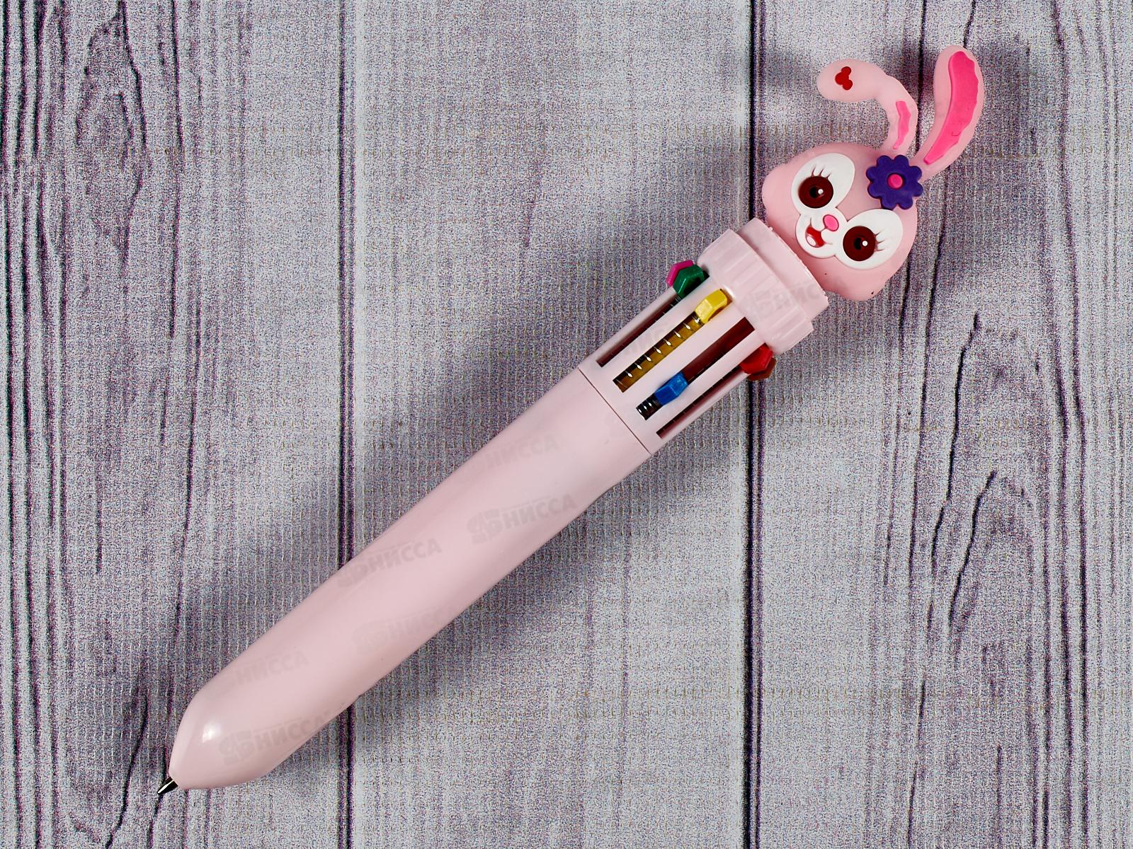 Ручка автоматическая  BASIR 10-х цветной корпус детская &quotЗайка&quot MC-5947 *36