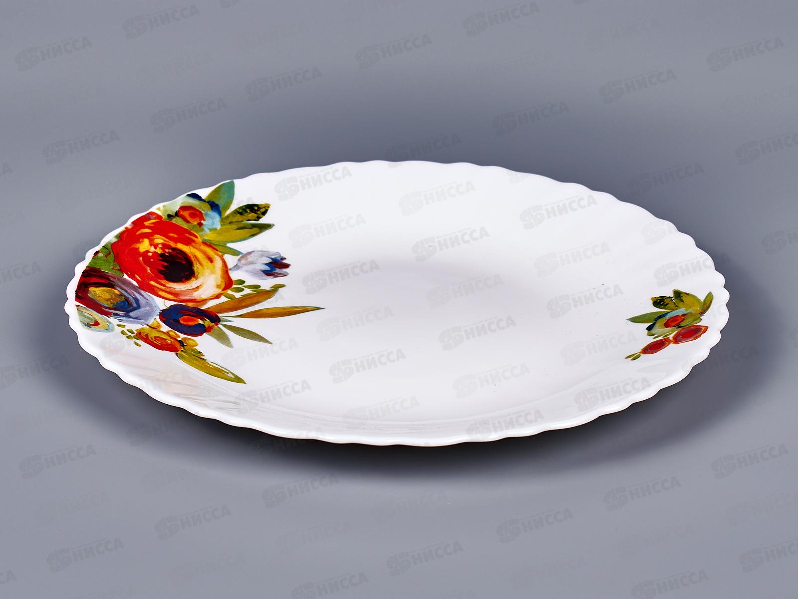 Тарелка плоская круглая d-21,5см Бутоны 18109-твч8,5