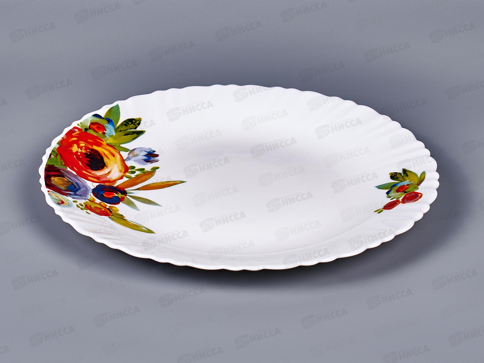 Тарелка плоская круглая d-24см Бутоны 18109-твч9,5