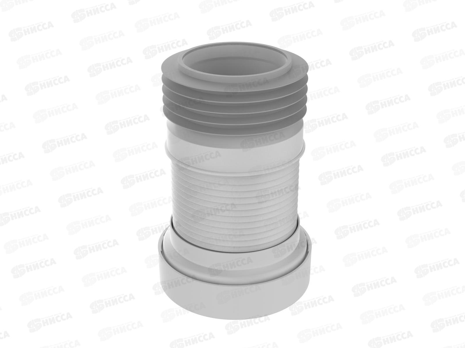 Удлинитель гибкий для унитаза армированный 220-360мм, с гребенкой 114мм, T918 *24