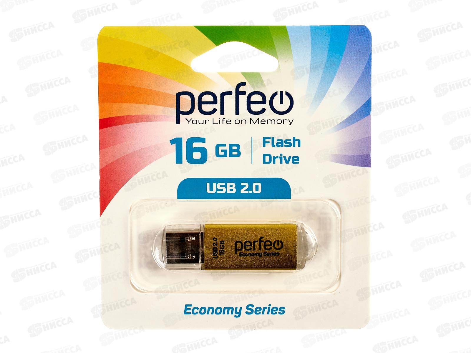 Флэш-карта Perfeo USB 16GB Е01 Gold economy series