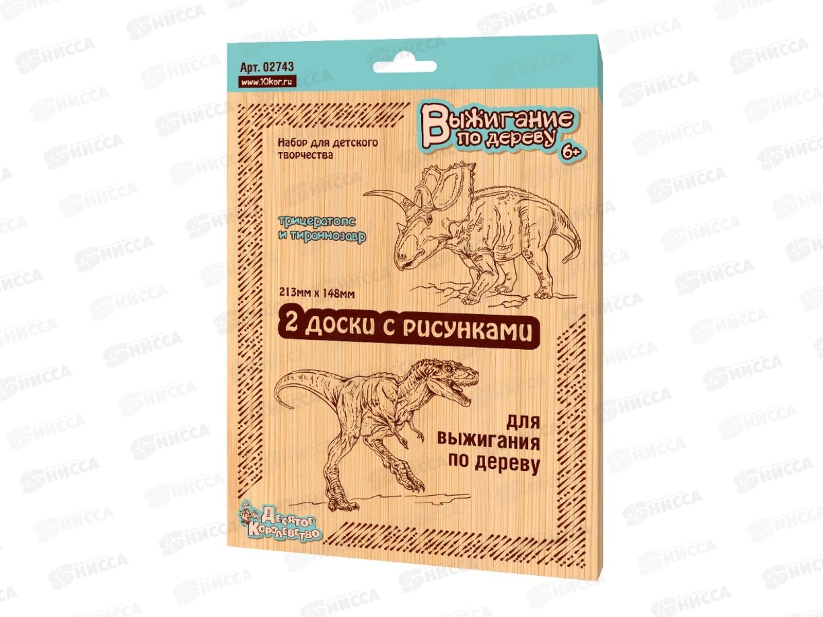 Доски для выжигания "Трицератопс и Тираннозавр" 2шт, 02743 (блистер)