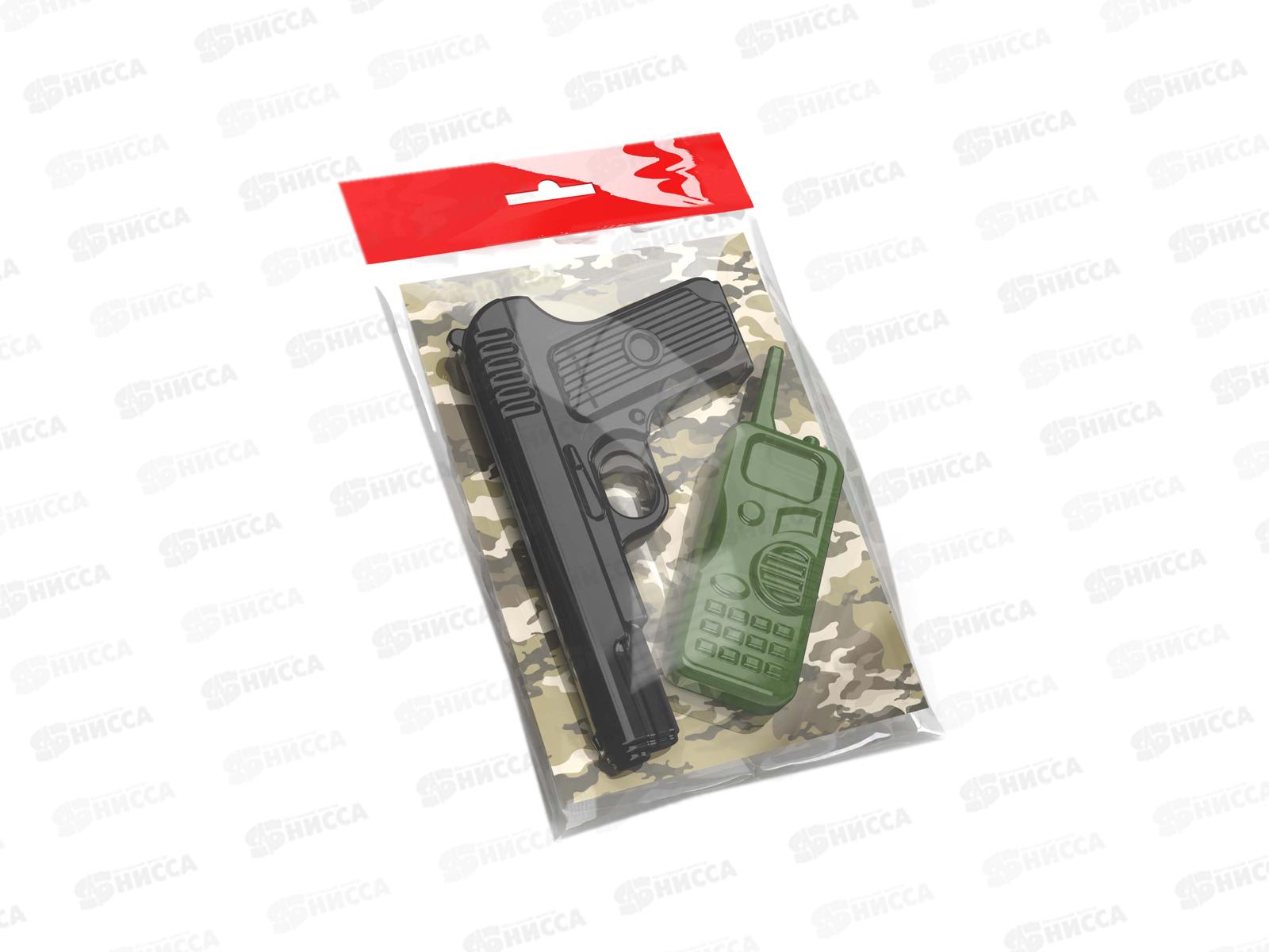 Оружие пластиковое Пистолет. Рация, 02335  *18