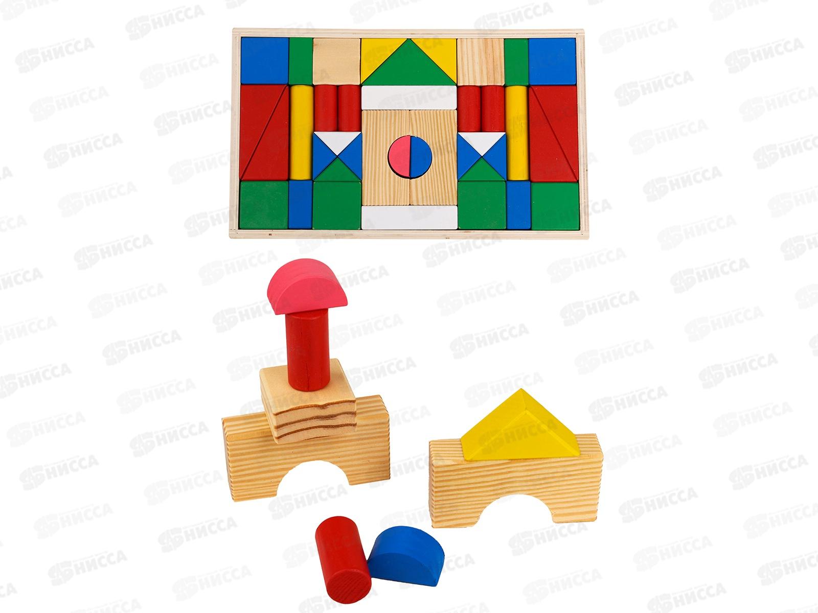 Конструктор деревянный Цветные строительные блоки (32,5х19см) AN02221