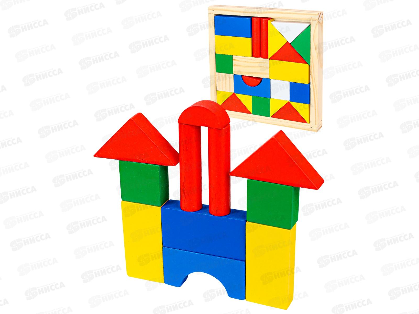 Конструктор дерев. small Цветные строит. блоки (14,5х14,5см) AN02219