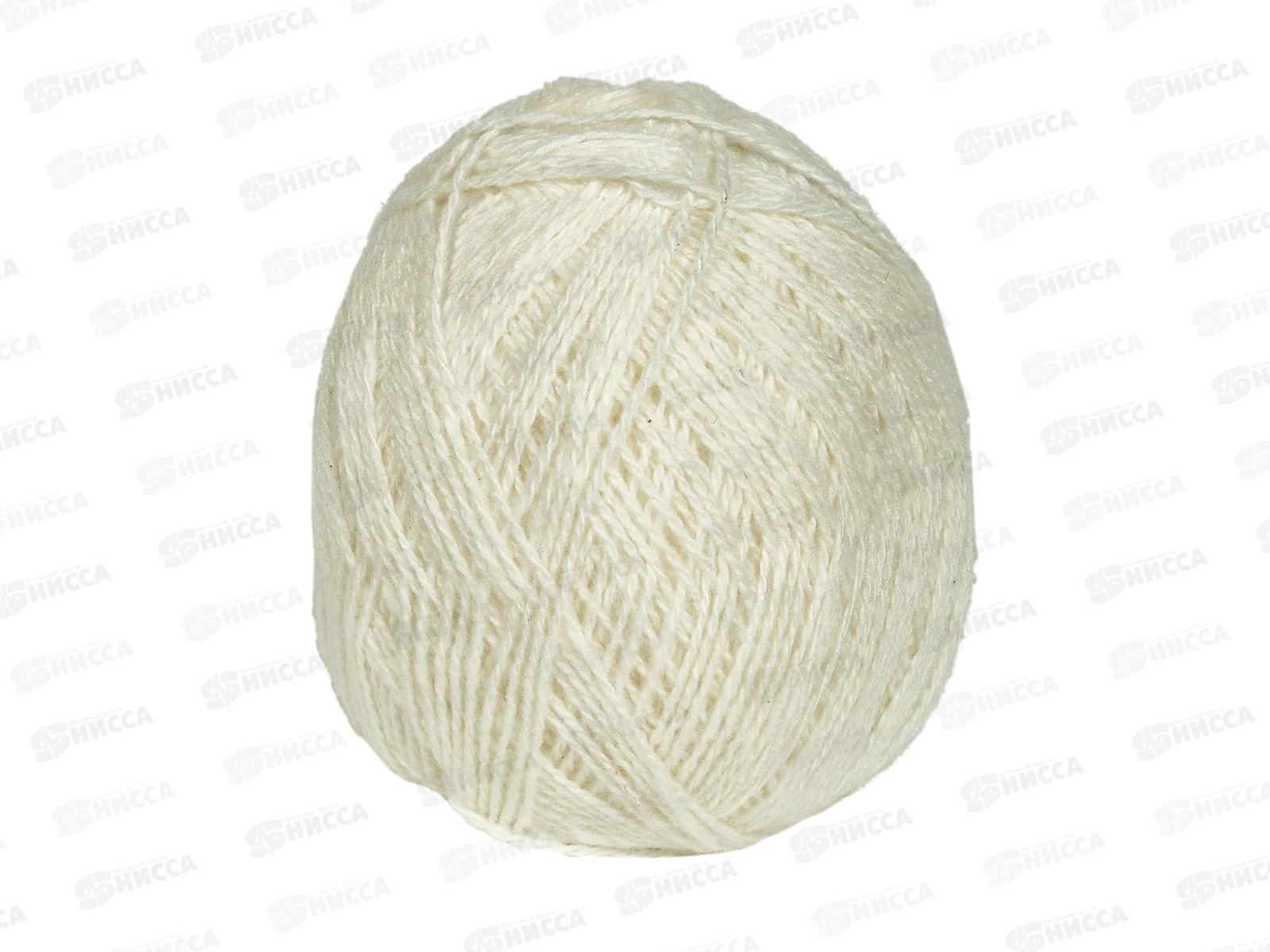 Пряжа Полушерстяная 40% шерсть 60% акрил 250г Белый