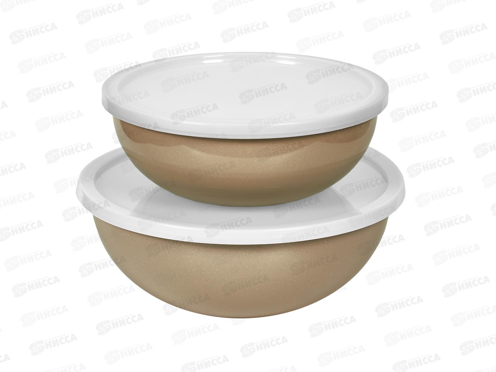 Набор мисок Deluxe с пластик  крышками, розовый 4пр 901-101