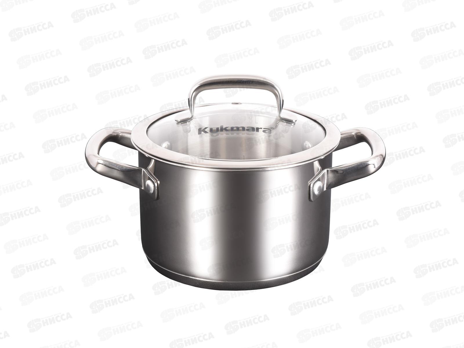 Кастрюля 1,8л &quotLEON" д.16см со стеклянной крышкой, LN-CA1816G